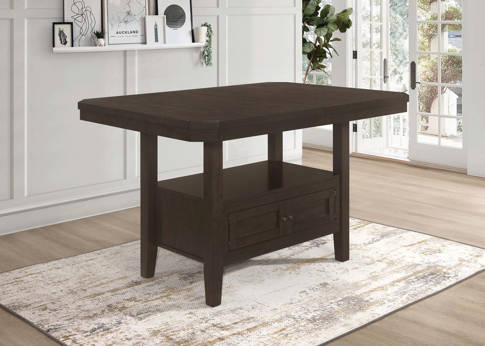 Prentiss Extendable Rectangular Counter Height Table With Butterfly Leaf Cappuccino - Image 1