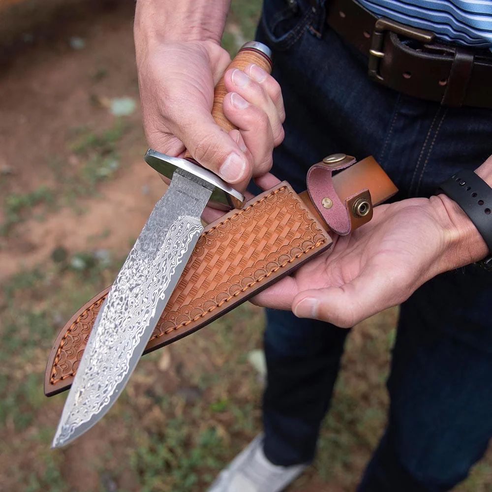 Honor - Damascus Stacked Leather Survival Knife - Image 2