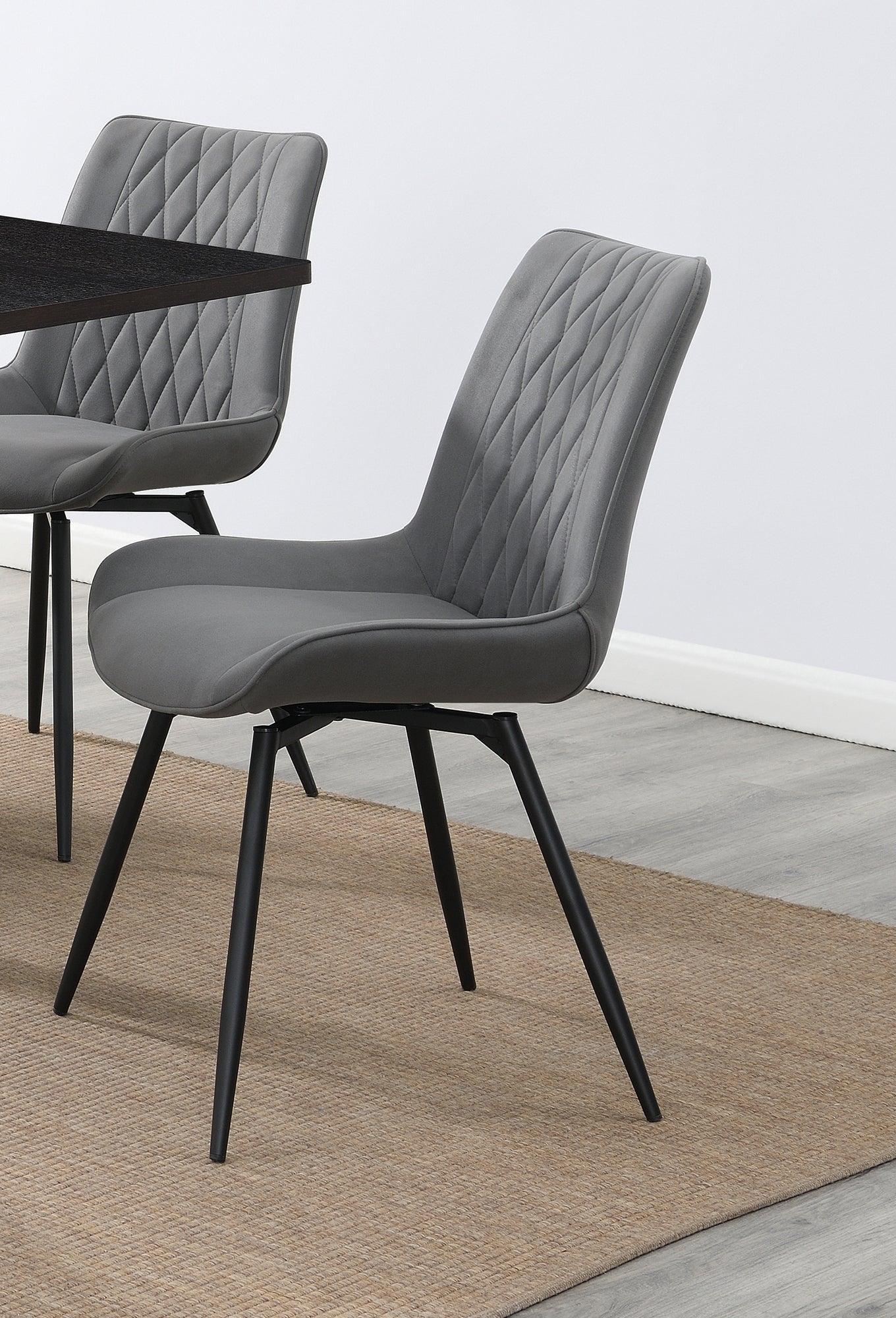 Diggs Upholstered Tufted Swivel Dining Chairs Gray Gunmetal (Set of 2) - Image 1