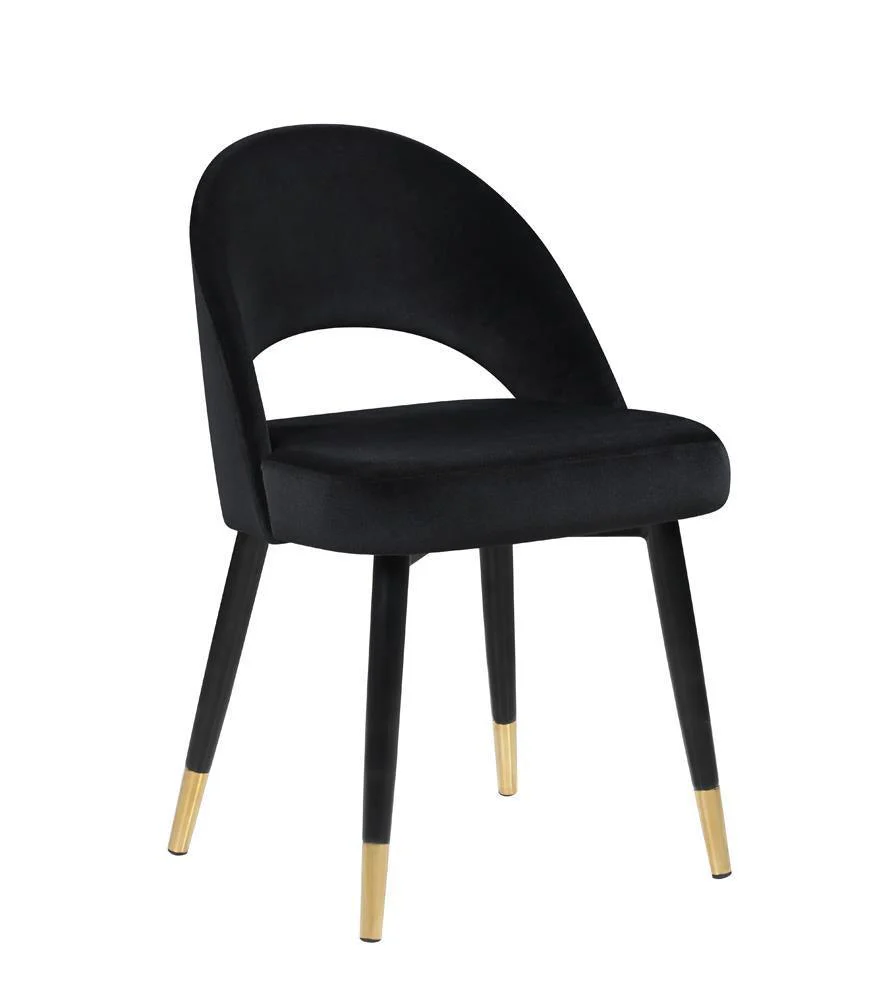 Lindsey Arched Back Upholstered Side Chairs Black (Set of 2) - Image 1