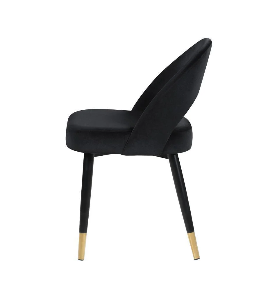 Lindsey Arched Back Upholstered Side Chairs Black (Set of 2) - Image 3
