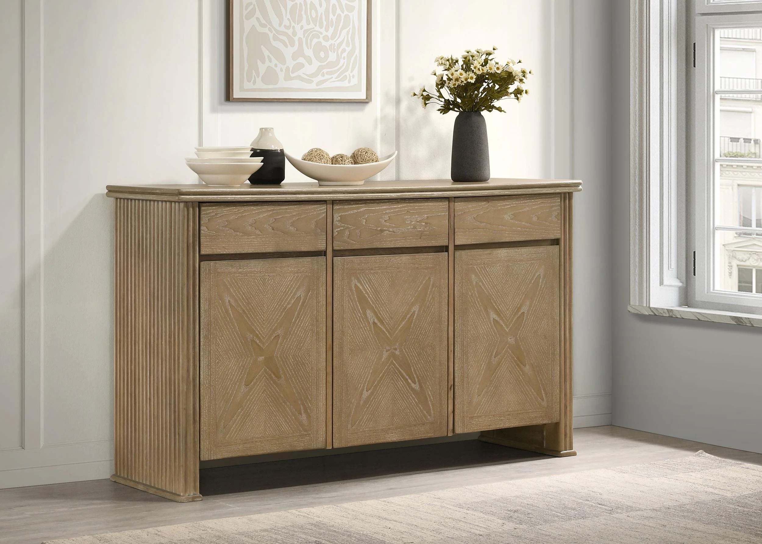 Adina 2-door 59-inch Sideboard Server Distressed Light Brown - Image 2