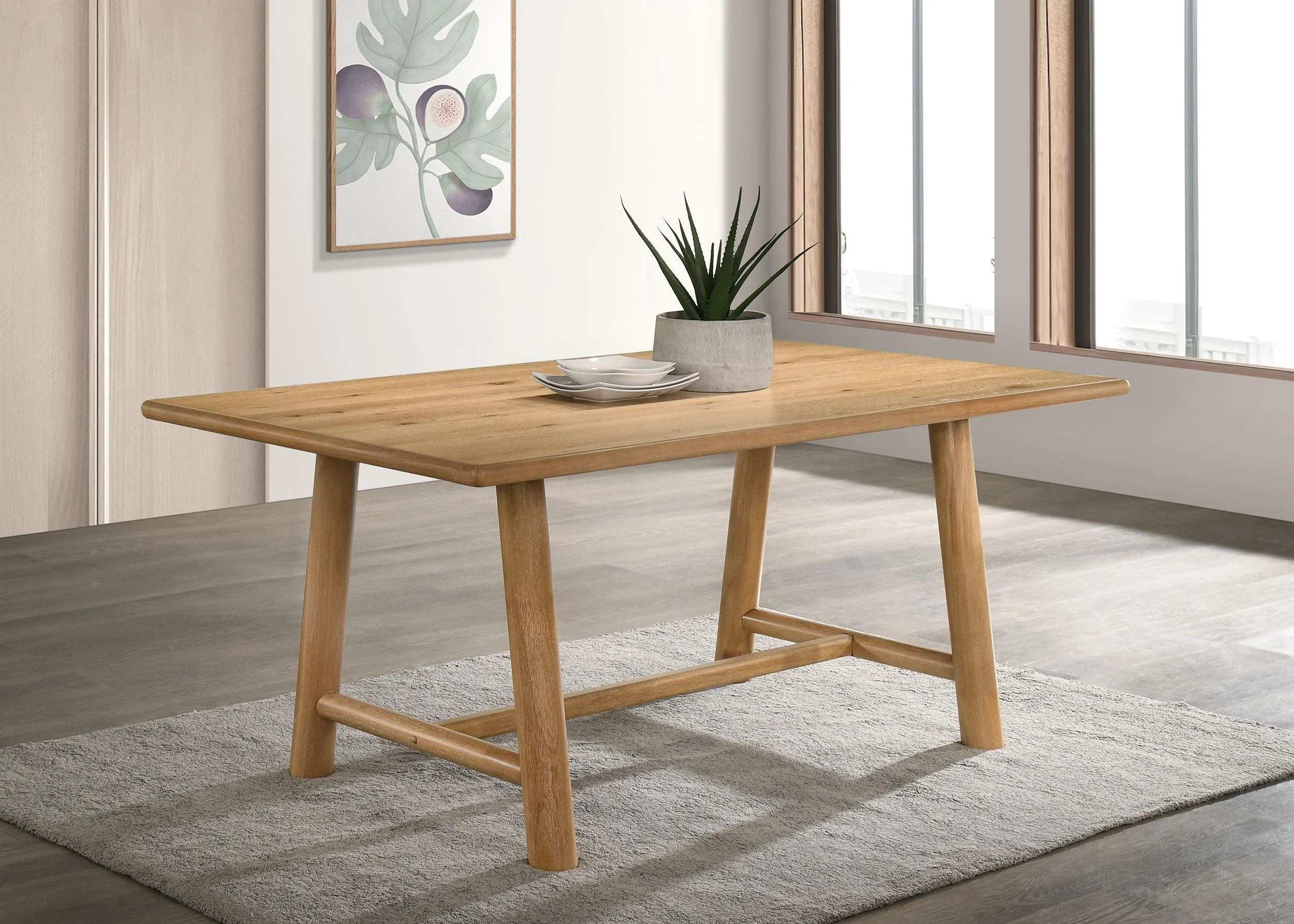 Duncan 71-inch Rectangular Wood Dining Room Table Washed Oak - Image 2