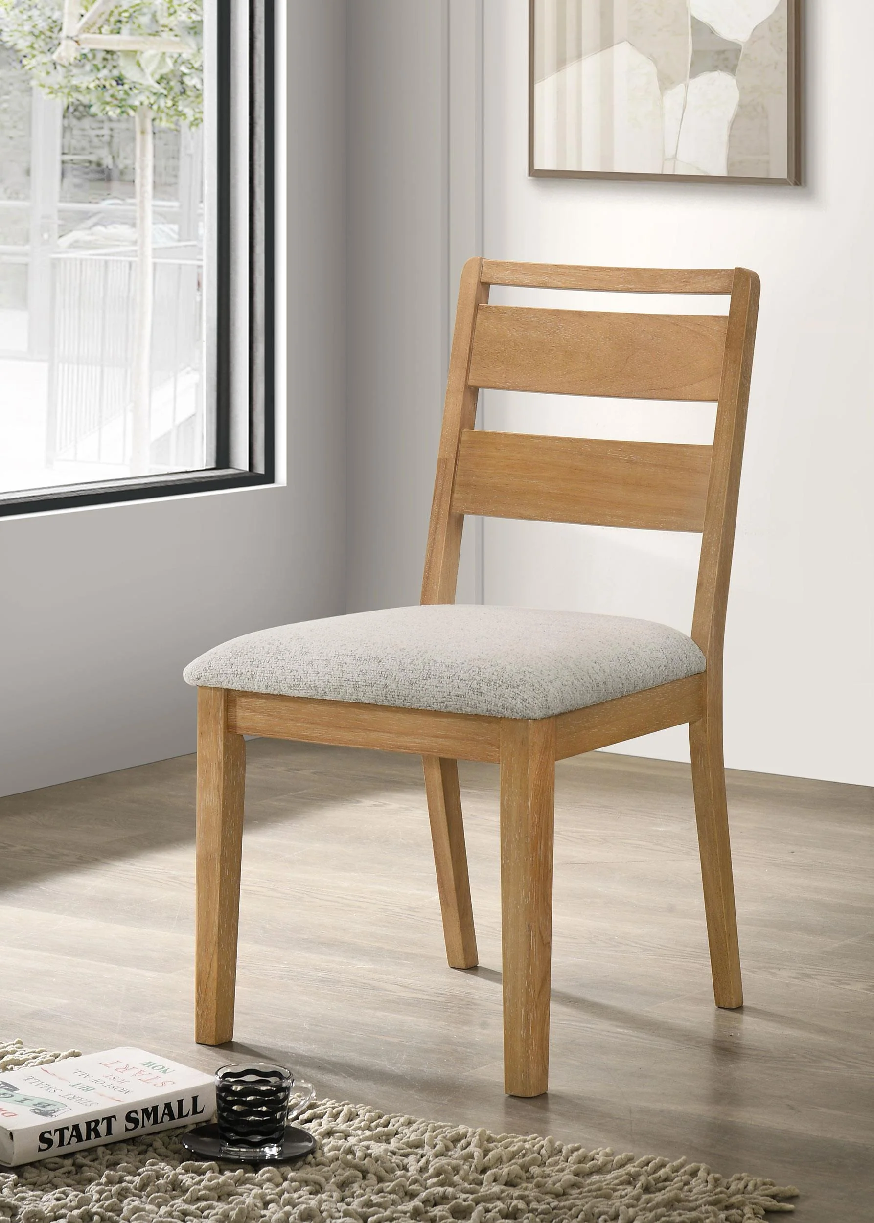 Duncan Ladder Back Dining Side Chair Washed Oak (Set of 2) - Image 2