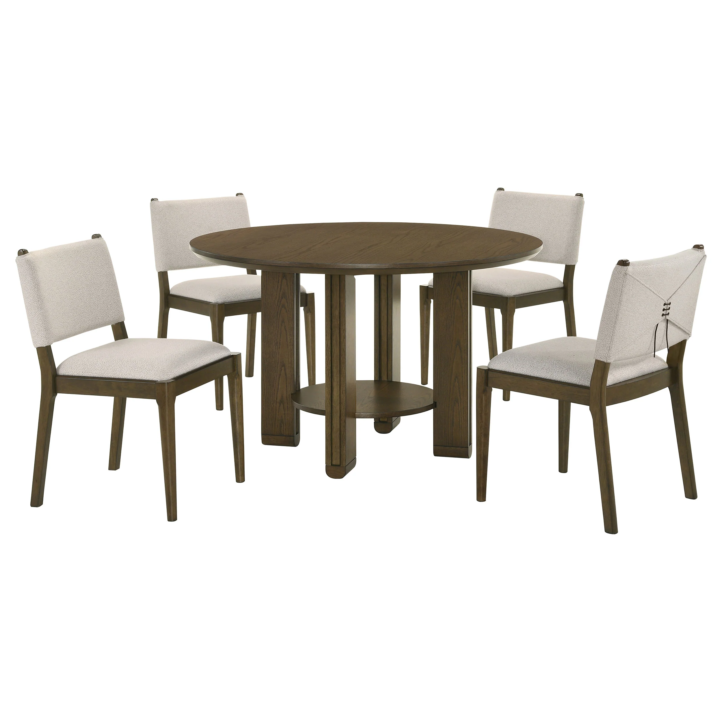 Ottowa Brown Round Wood Dining Room Table Set - Image 2