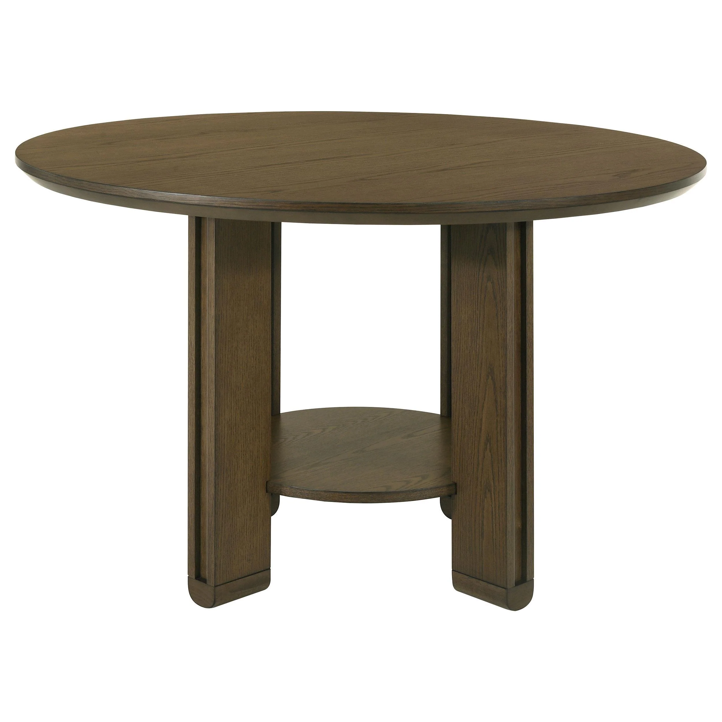 Ottowa 47-inch Round Wood Dining Table with Shelf Brown - Image 3