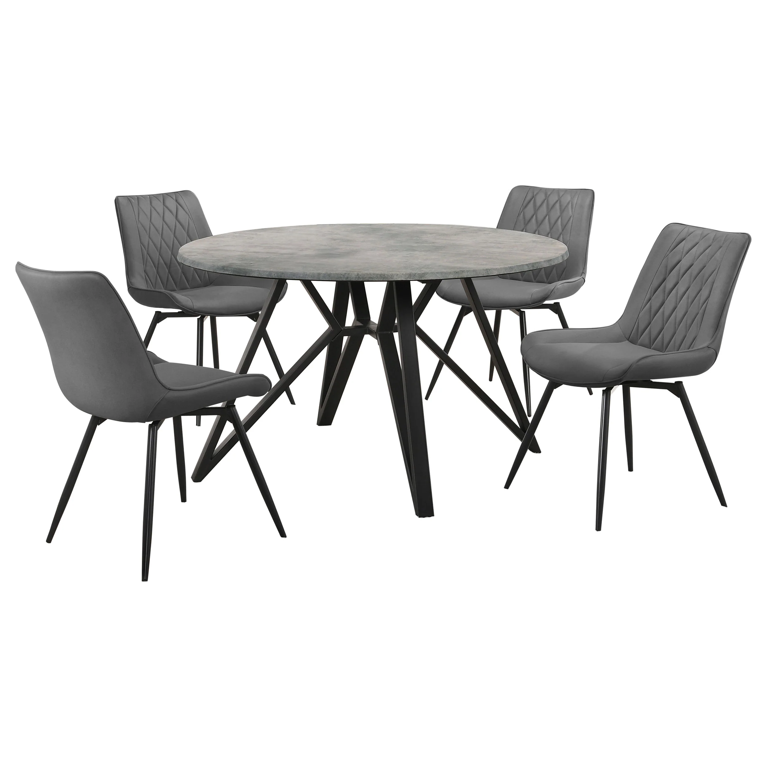 Neil Gray Round Dining Room Set Concrete - Image 2