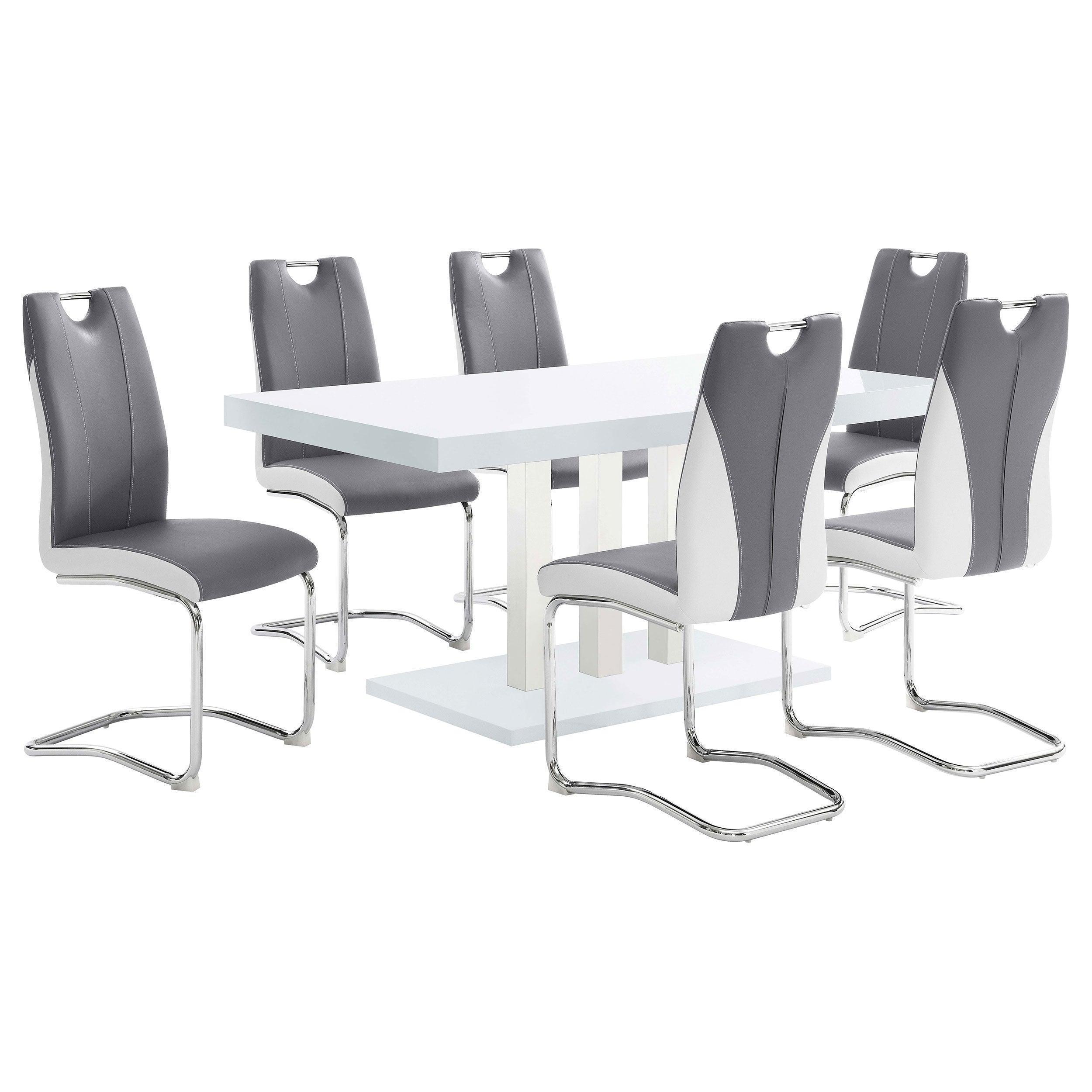 Brooklyn White Chrome Dining Room Set - Image 2