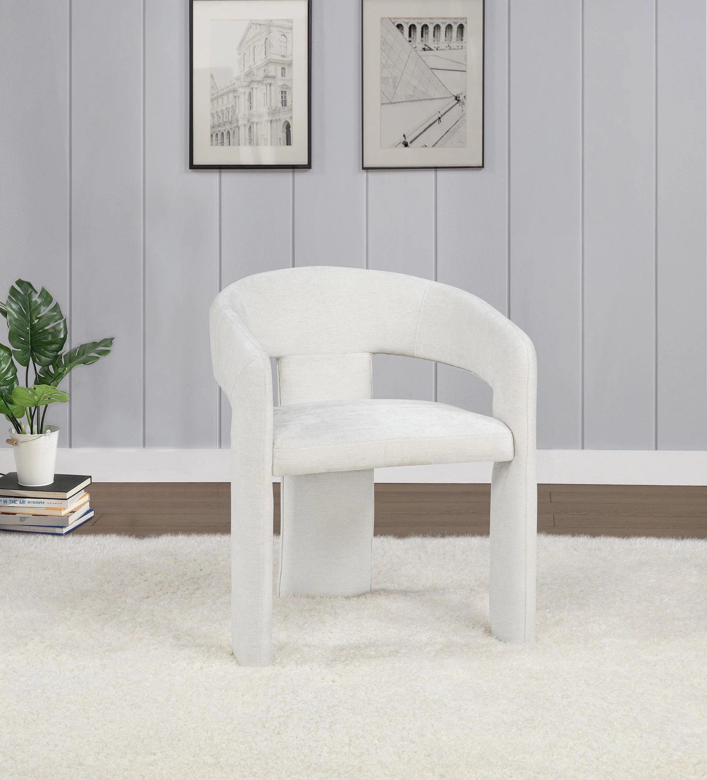 Carlow Upholstered Dining Arm Chair White (Set of 2) - Image 2