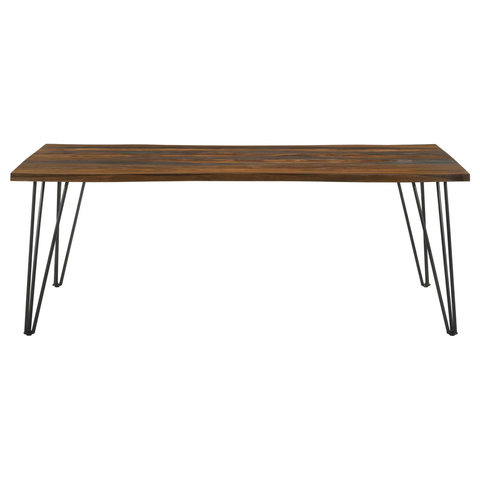 Neve Live edge Dining Table With Hairpin Legs Sheesham Gray Gunmetal - Image 2