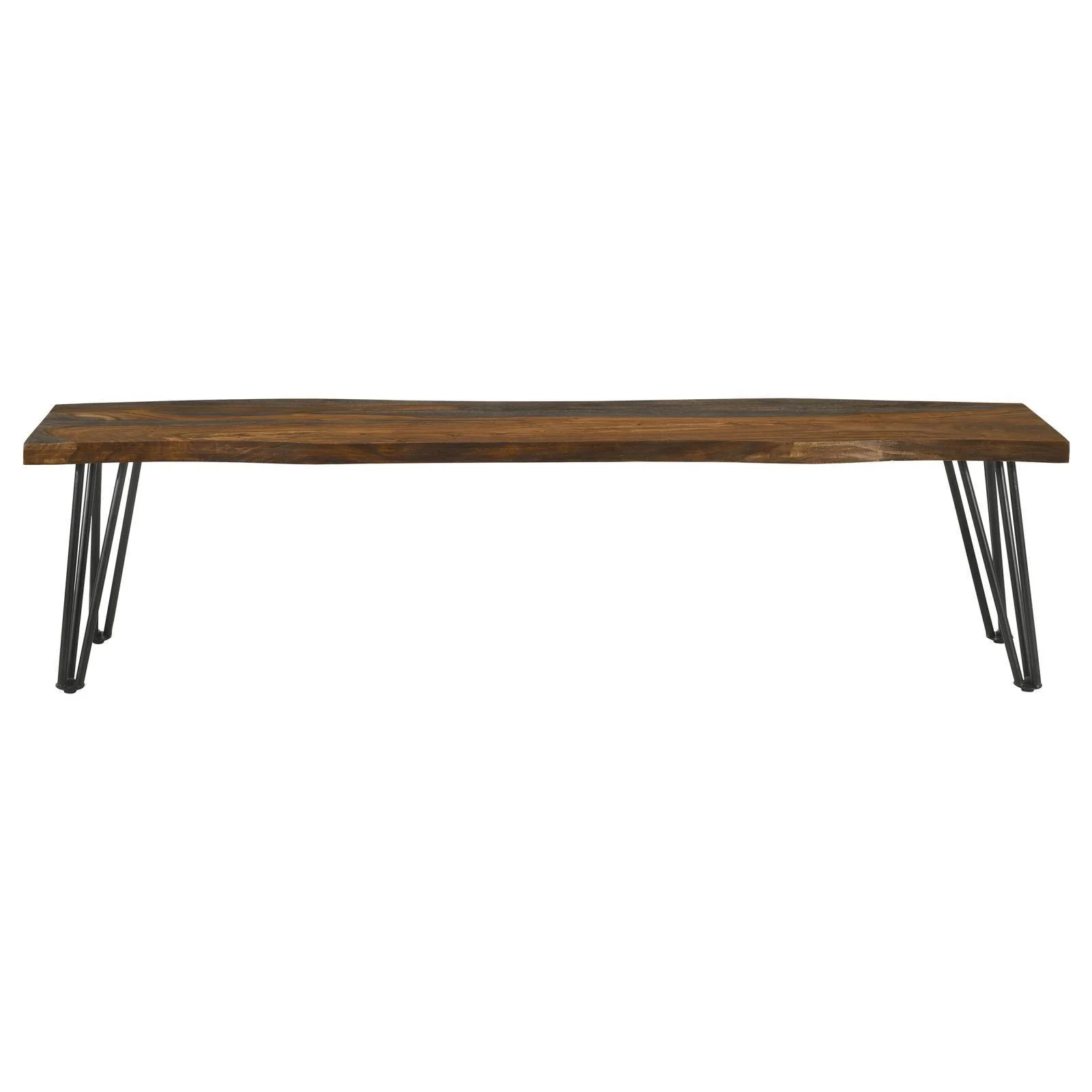 Neve Live edge Dining Bench With Hairpin Legs Sheesham Gray Gunmetal - Image 3