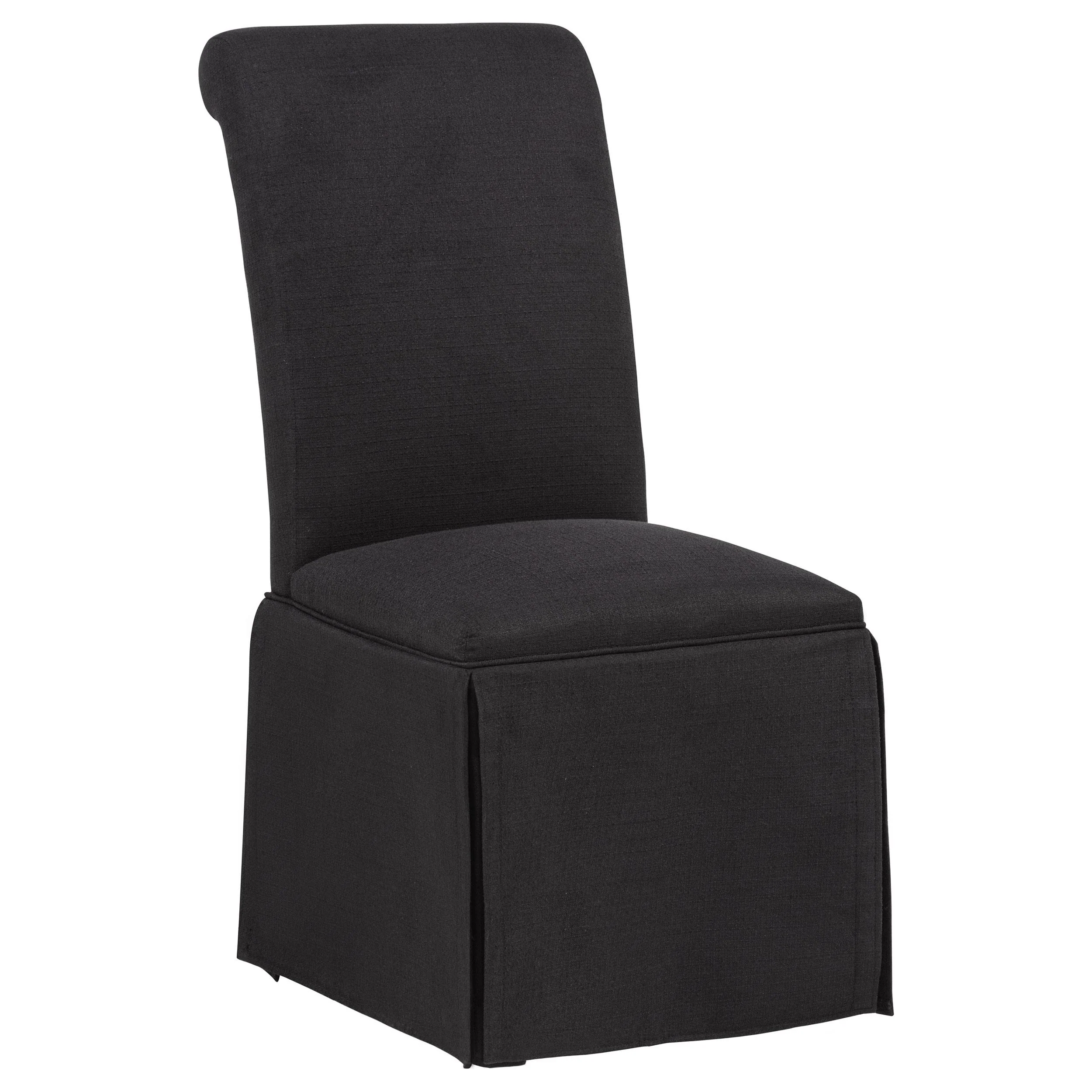 Shawna Upholstered Skirted Side Chair Black (Set of 2) - Image 3