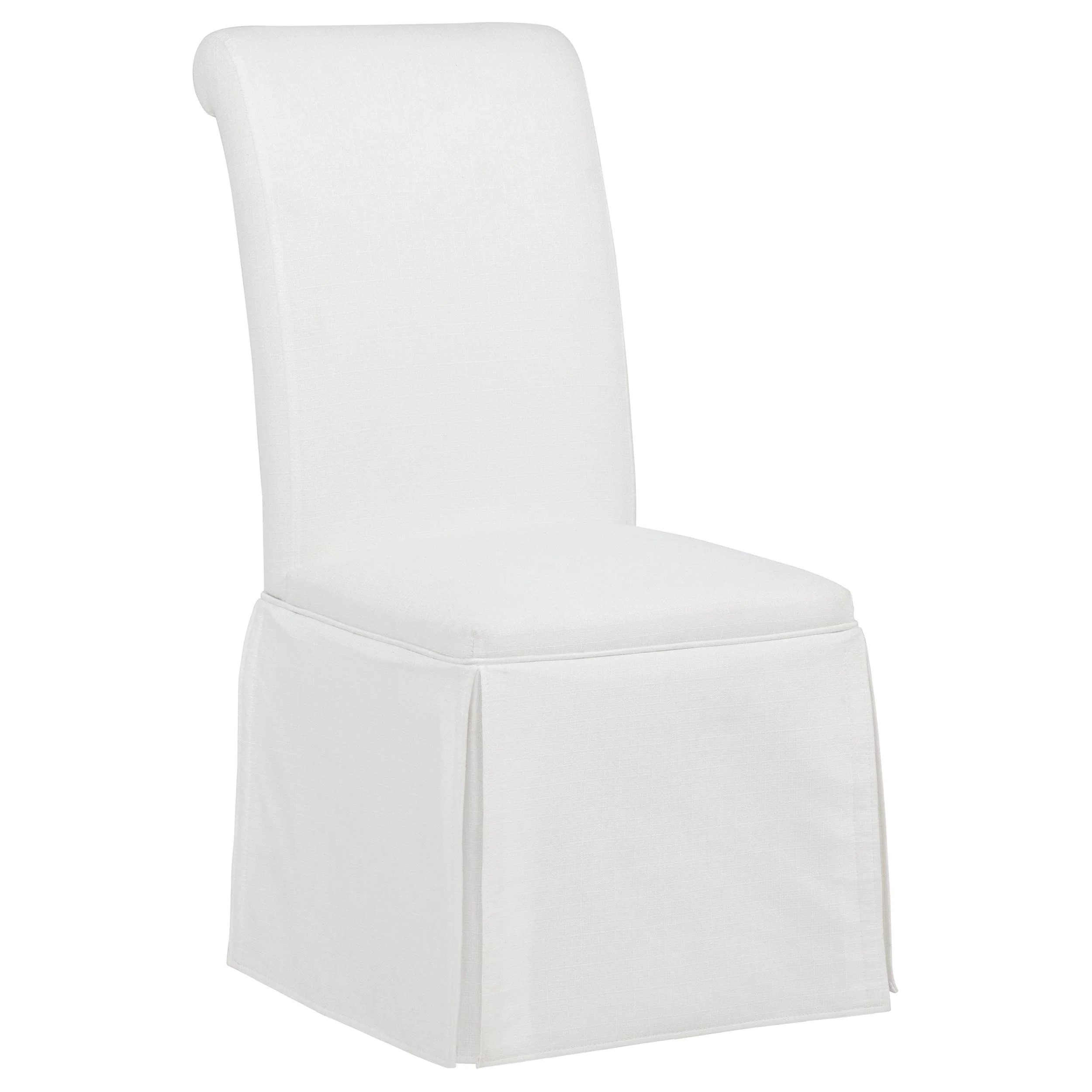 Shawna Upholstered Skirted Side Chair White (Set of 2) - Image 3