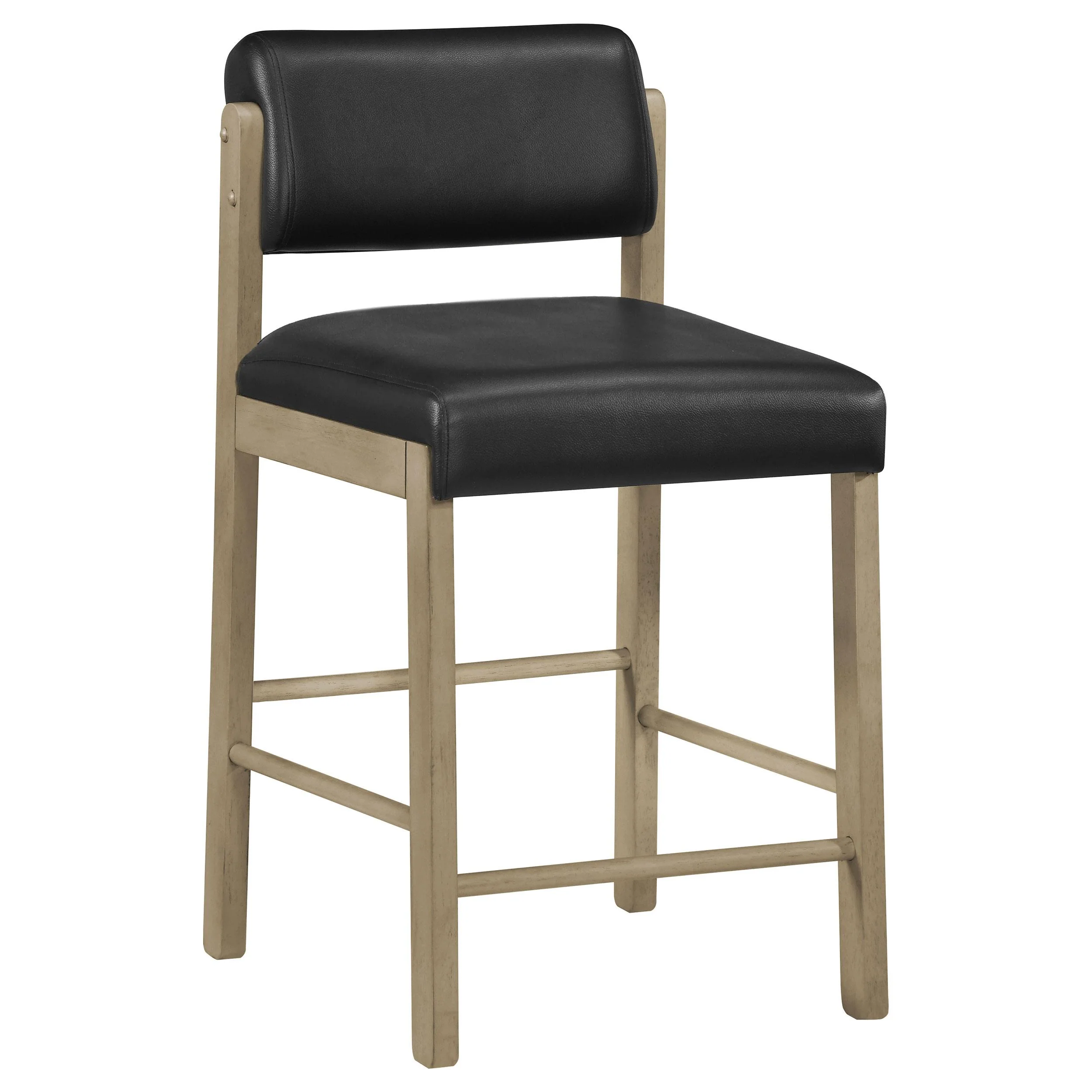 Kehoe Upholstered Counter Height Chair Black and Natural Oak (Set of 2) - Image 2