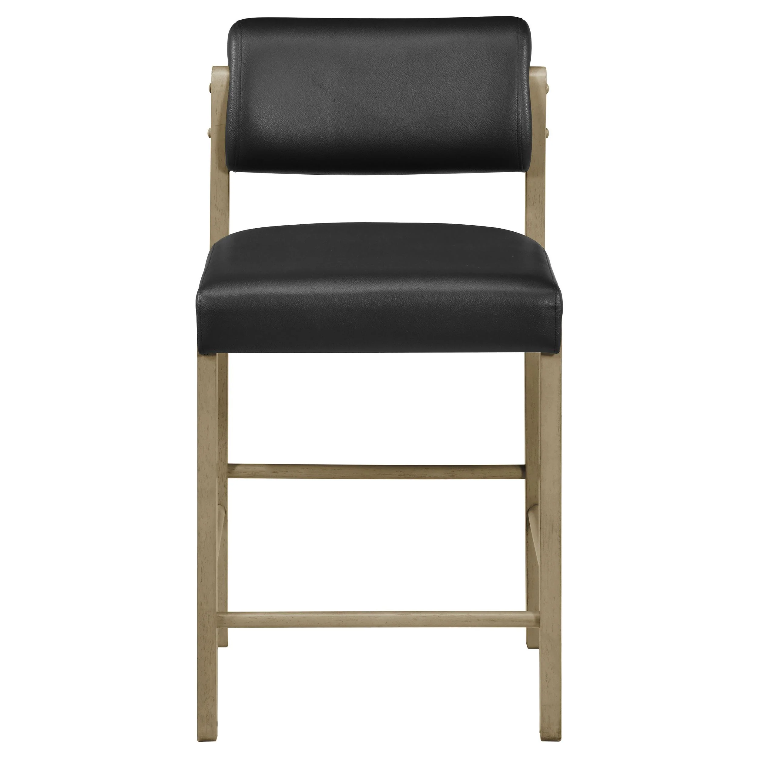 Kehoe Upholstered Counter Height Chair Black and Natural Oak (Set of 2) - Image 3