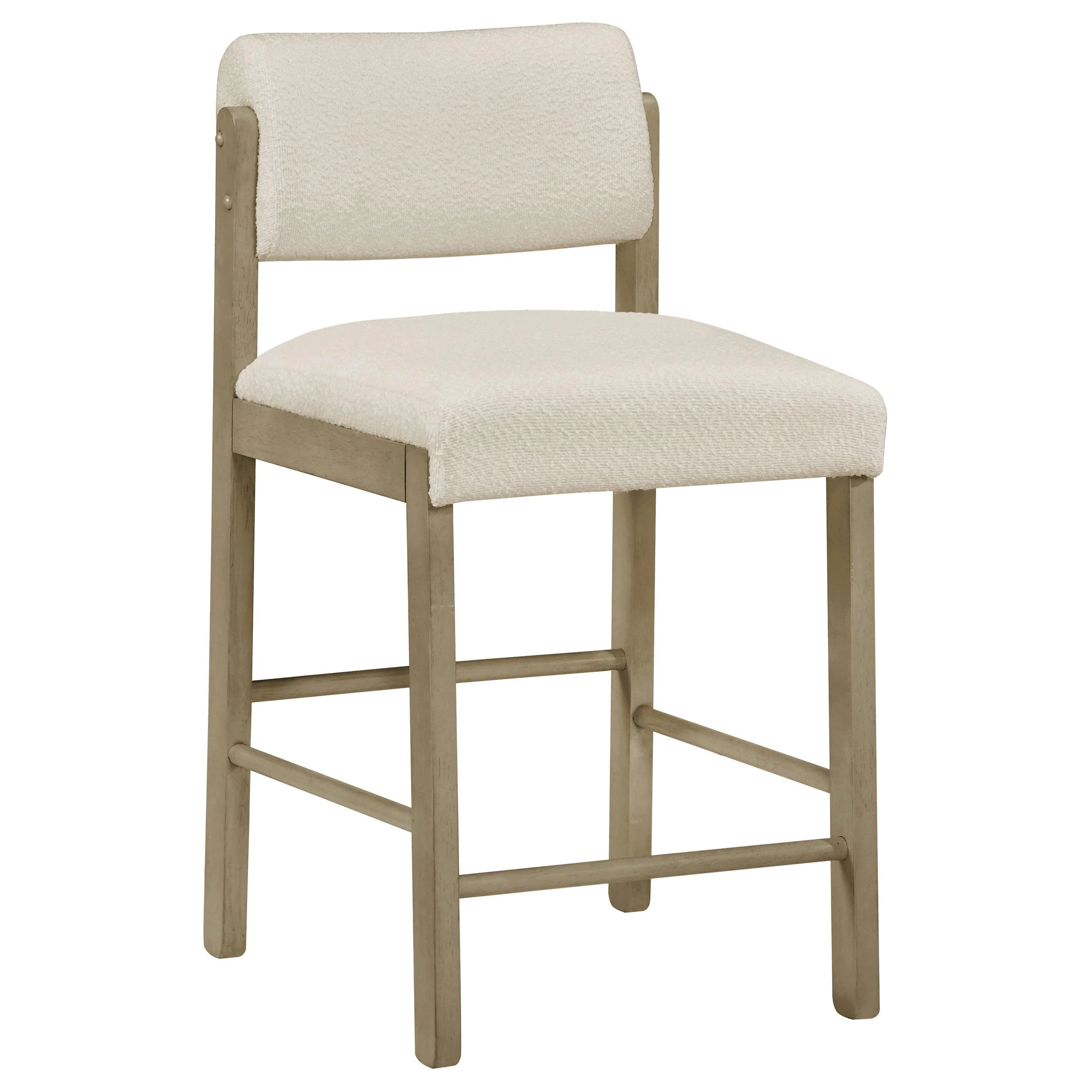 Kehoe Upholstered Counter Height Chair Cream and Natural Oak (Set of 2) - Image 2