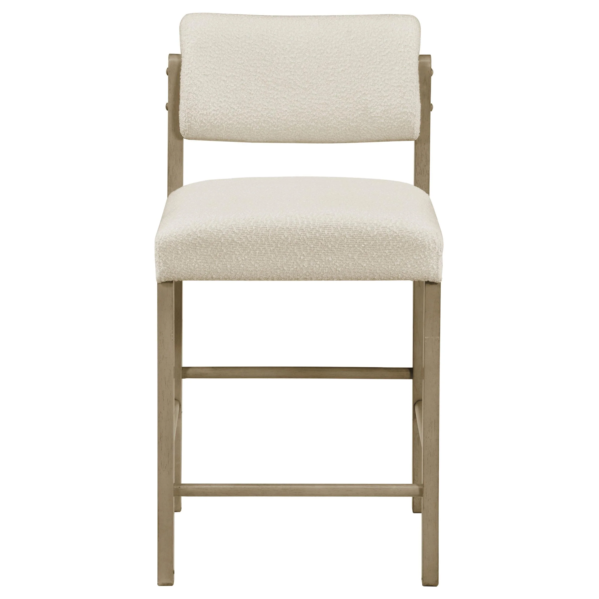 Kehoe Upholstered Counter Height Chair Cream and Natural Oak (Set of 2) - Image 3