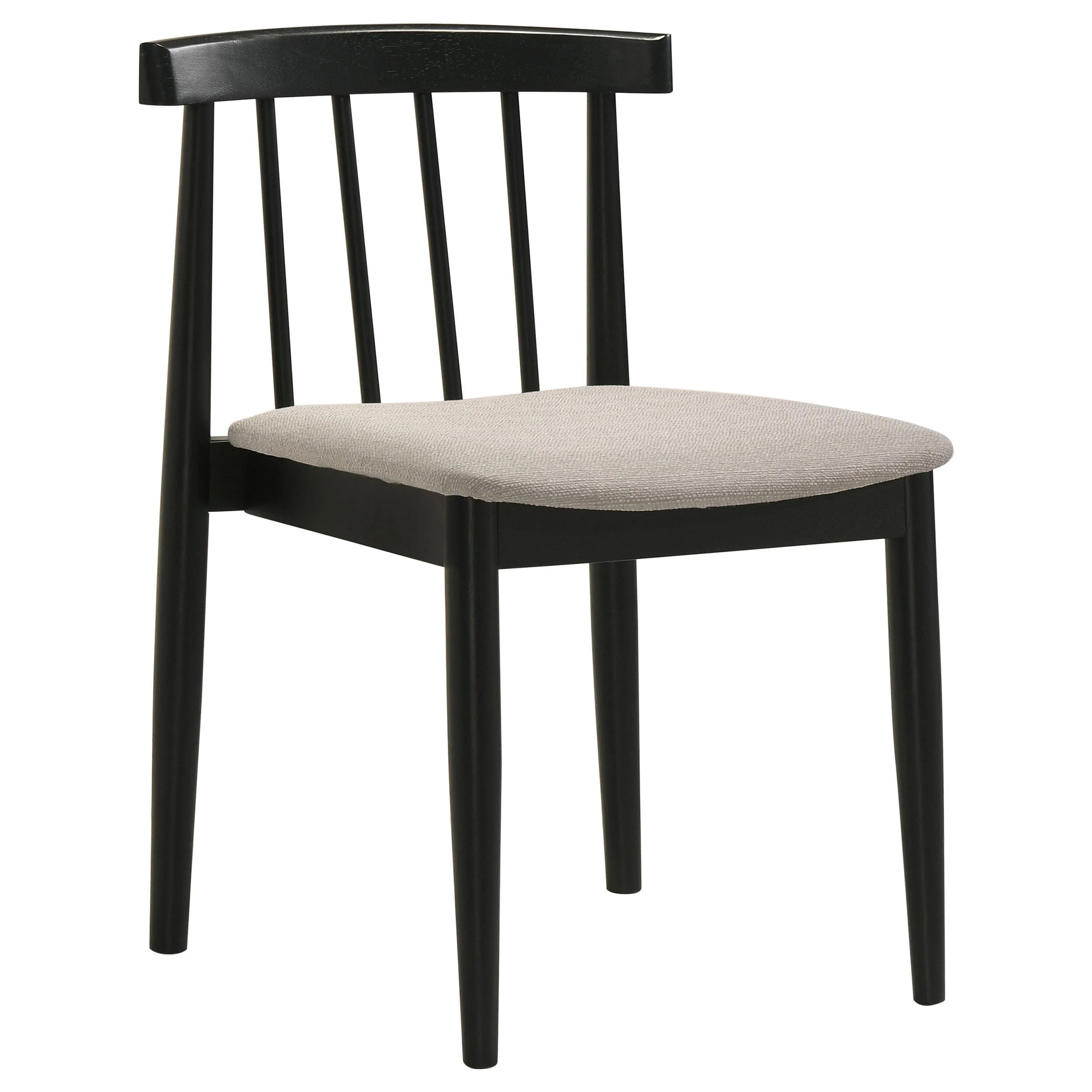 Cullen Dining Side Chair Upholstered Seat Black (Set of 2) - Image 3