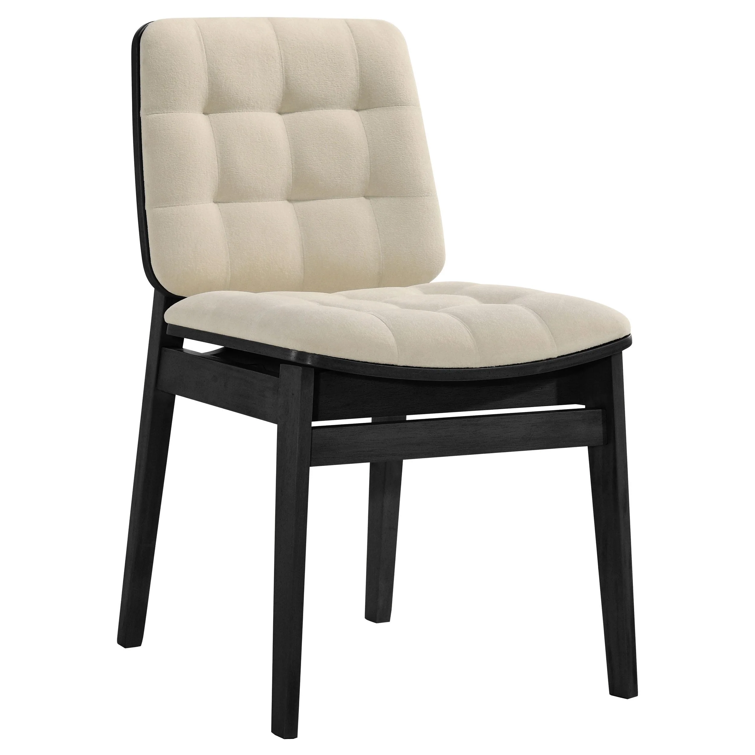 Redbridge Velvet Upholstered Side Chair Cream and Black (Set of 2) - Image 2