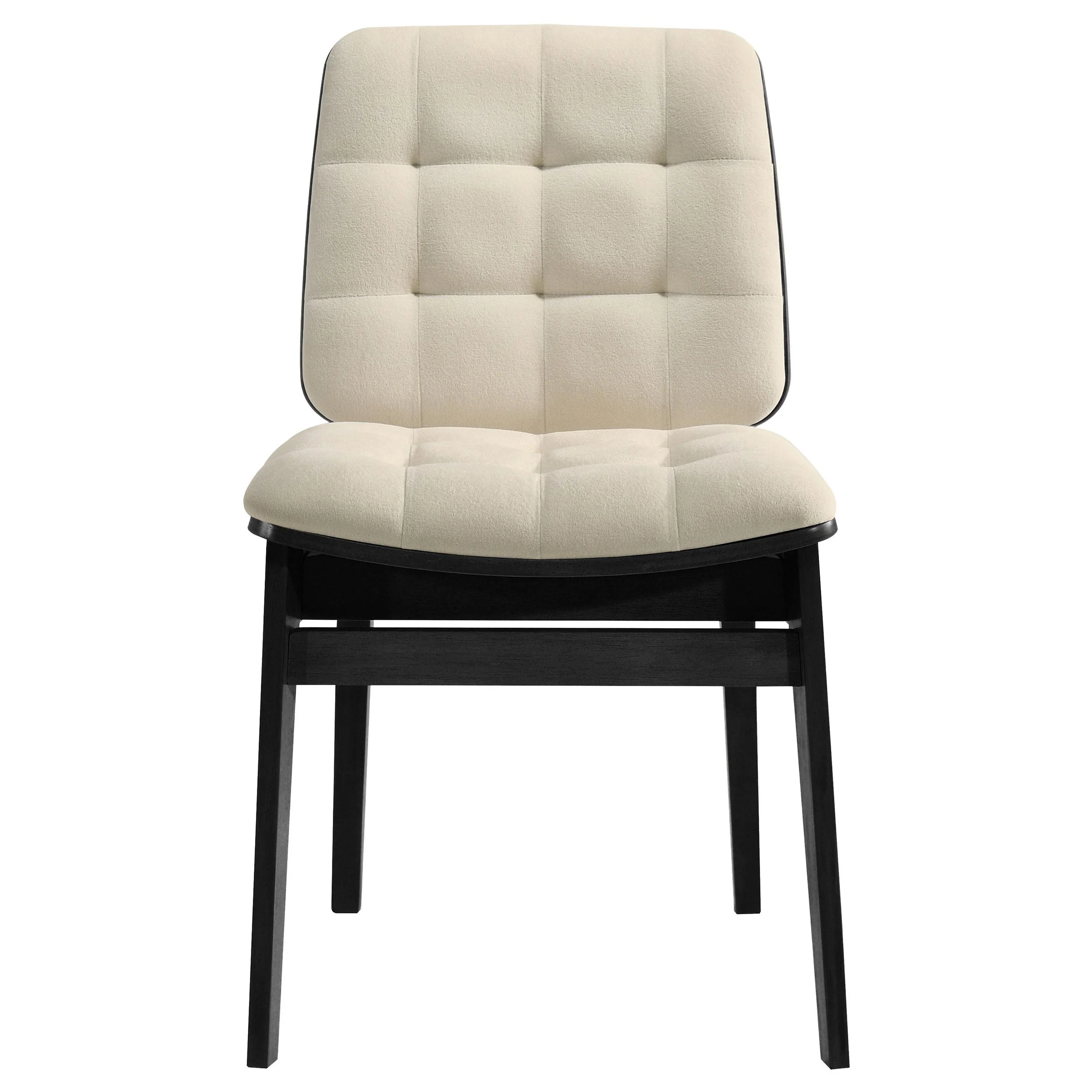 Redbridge Velvet Upholstered Side Chair Cream and Black (Set of 2) - Image 3