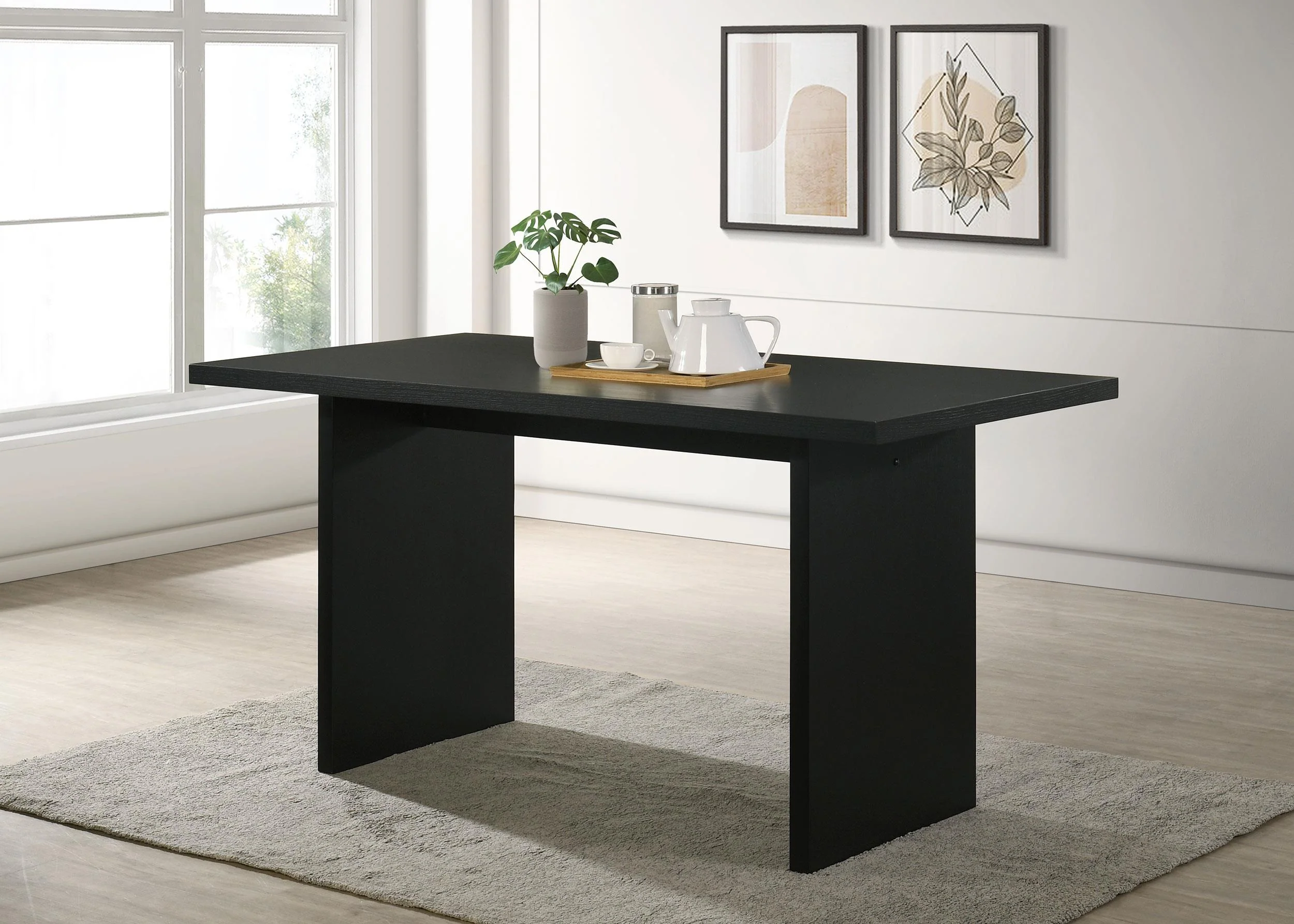 Decker 70-inch Rectangular Wood Counter Height Dining Table Black - Image 2