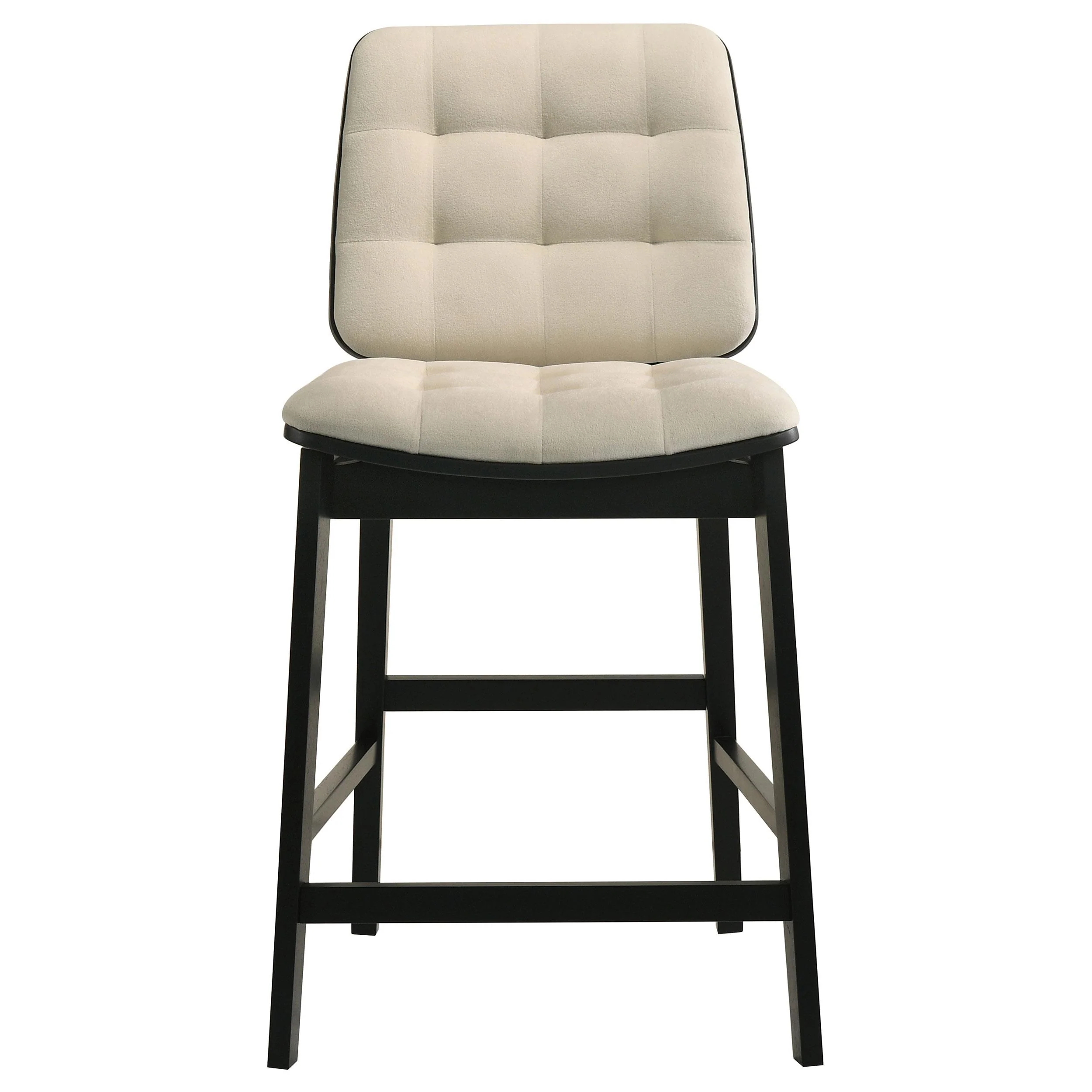 Redbridge Velvet Upholstered Counter Chair Cream and Black (Set of 2) - Image 2