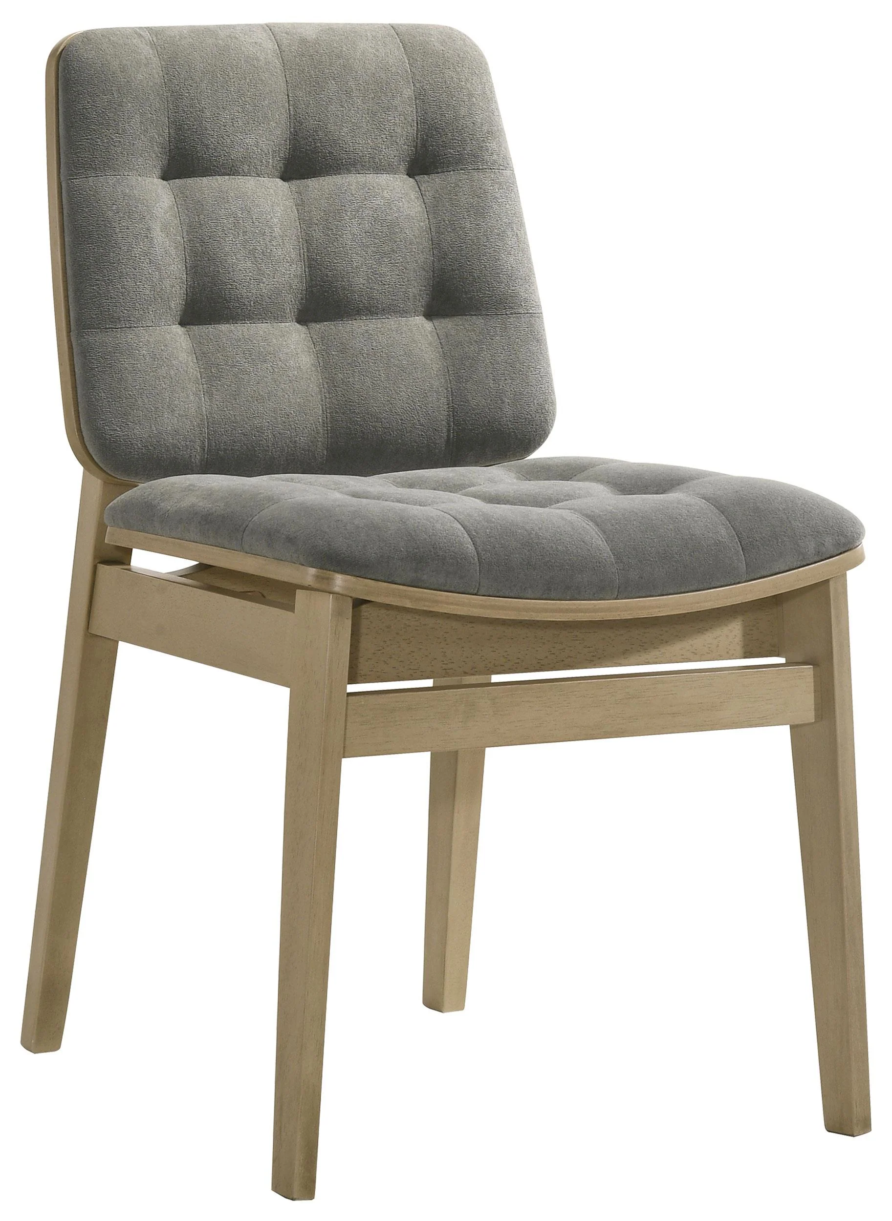 Redbridge Velvet Upholstered Side Chair Grey and Natural Oak (Set of 2) - Image 3