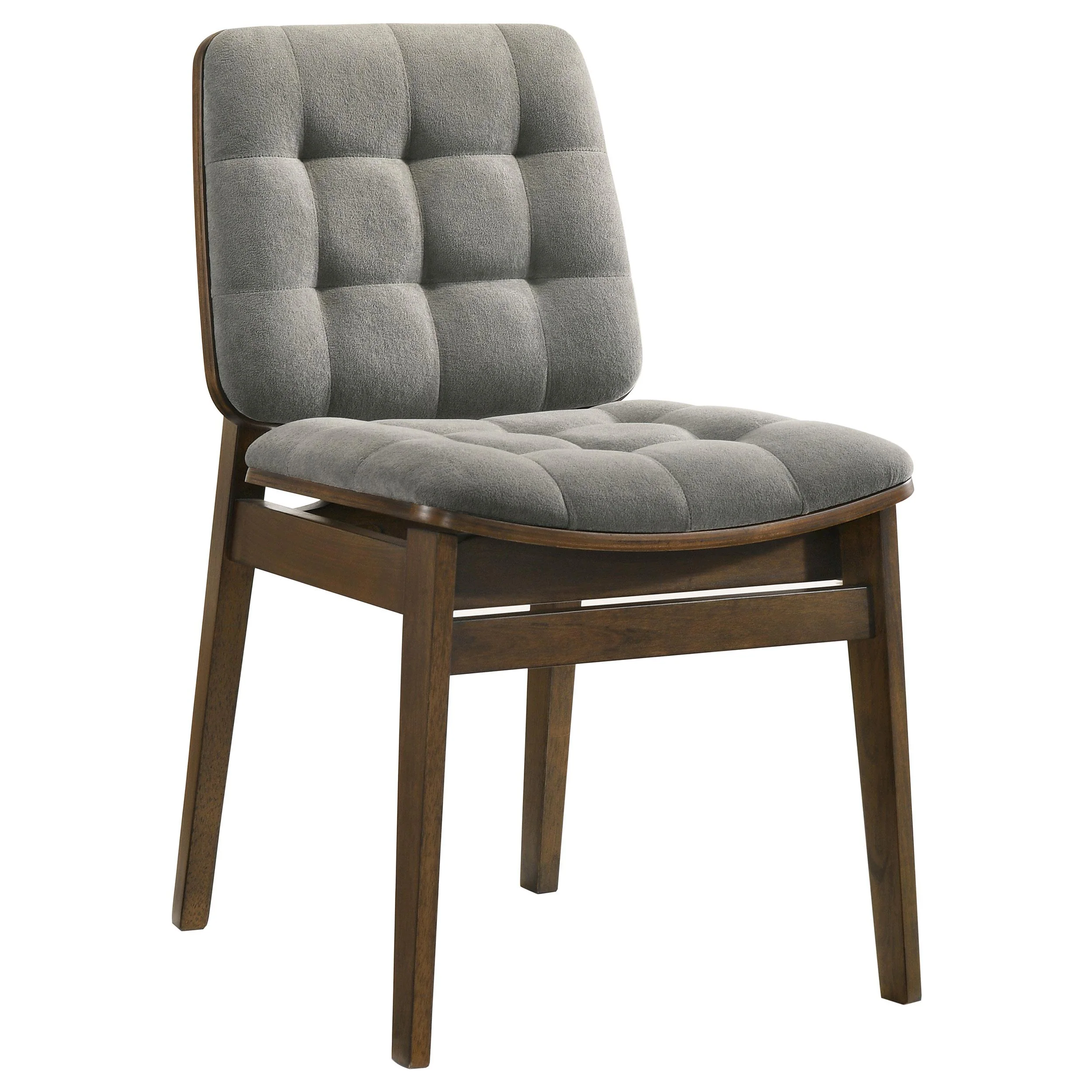 Redbridge Velvet Upholstered Side Chair Grey and Walnut (Set of 2) - Image 3