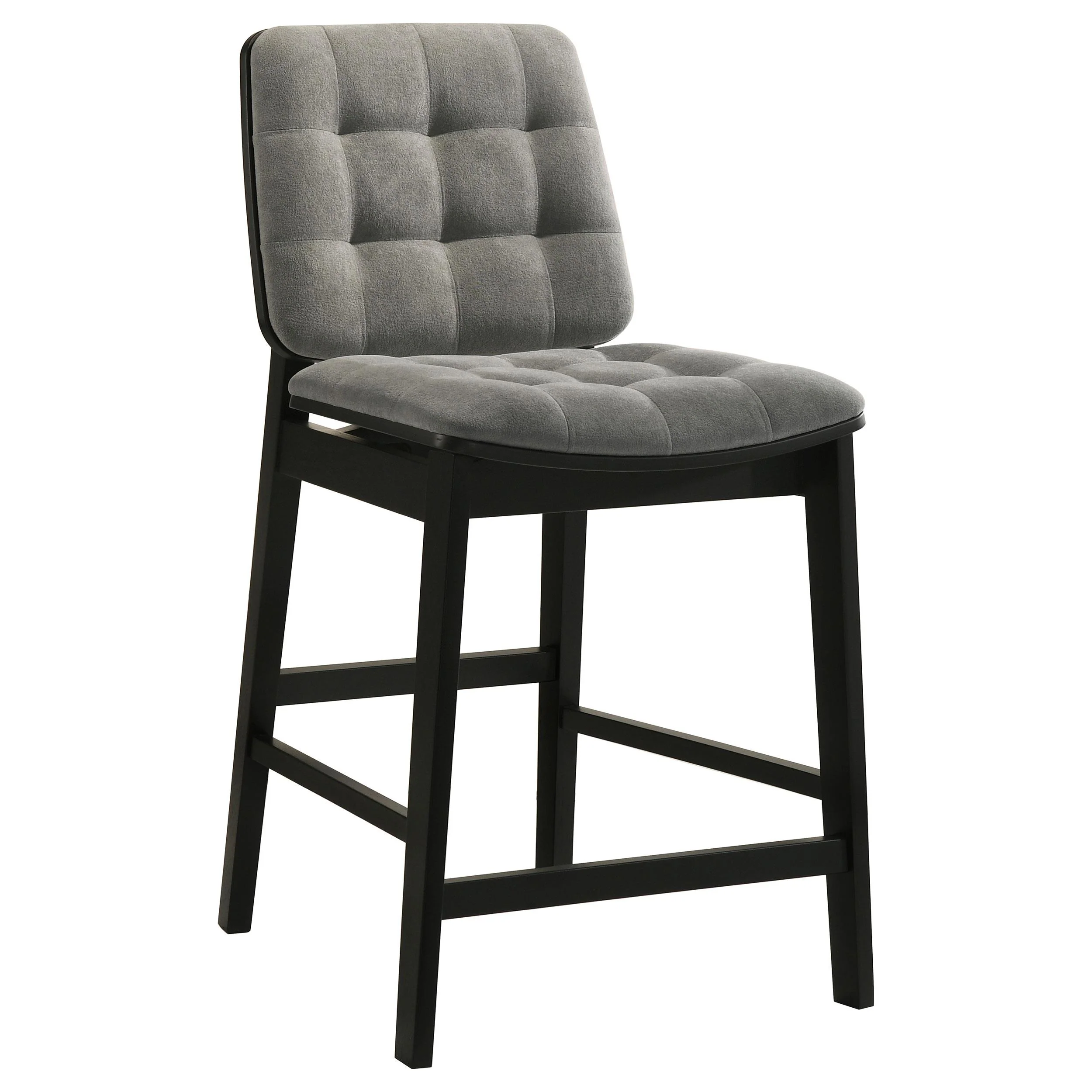 Redbridge Velvet Upholstered Counter Chair Grey and Black (Set of 2) - Image 3