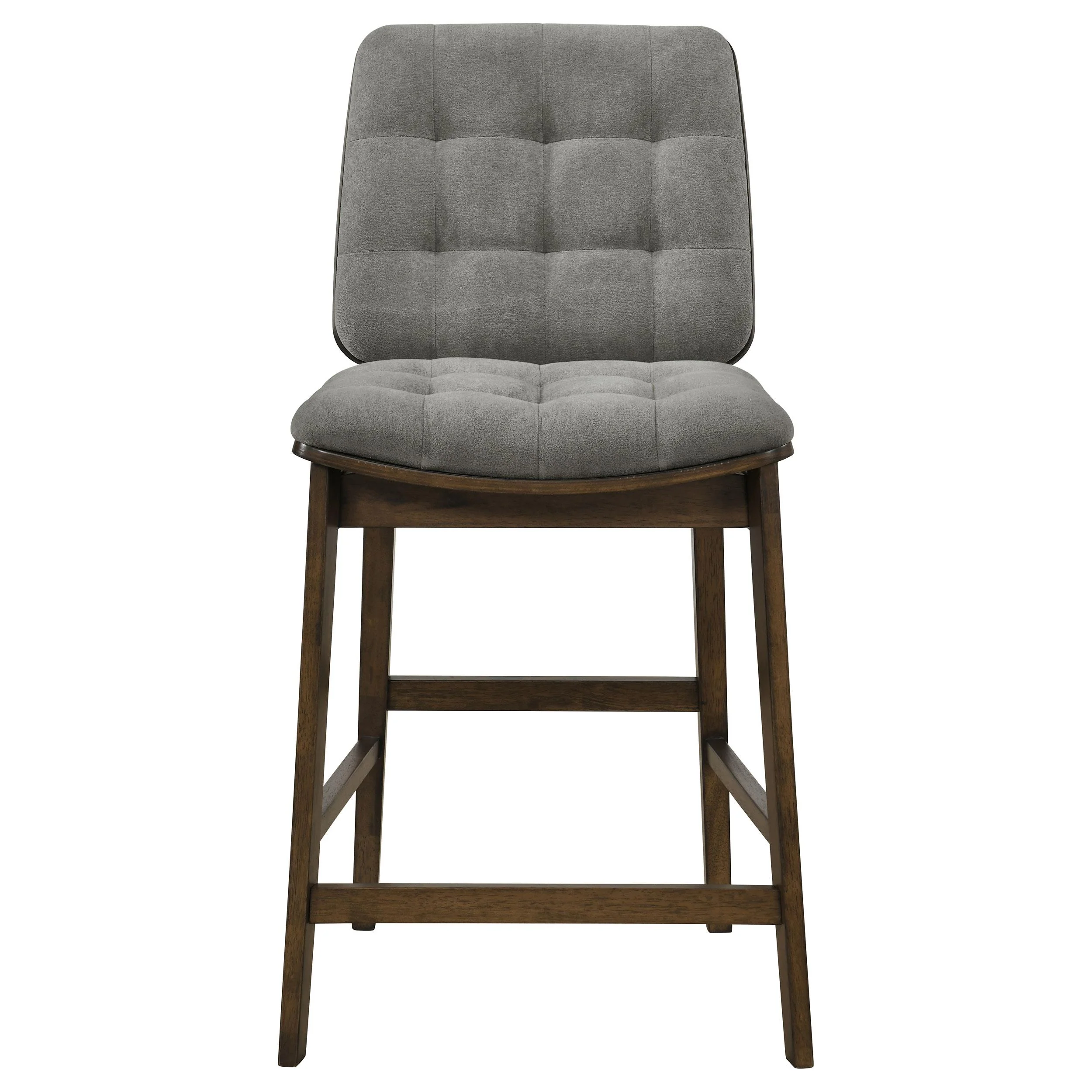Redbridge Velvet Upholstered Counter Chair Grey and Walnut (Set of 2) - Image 3