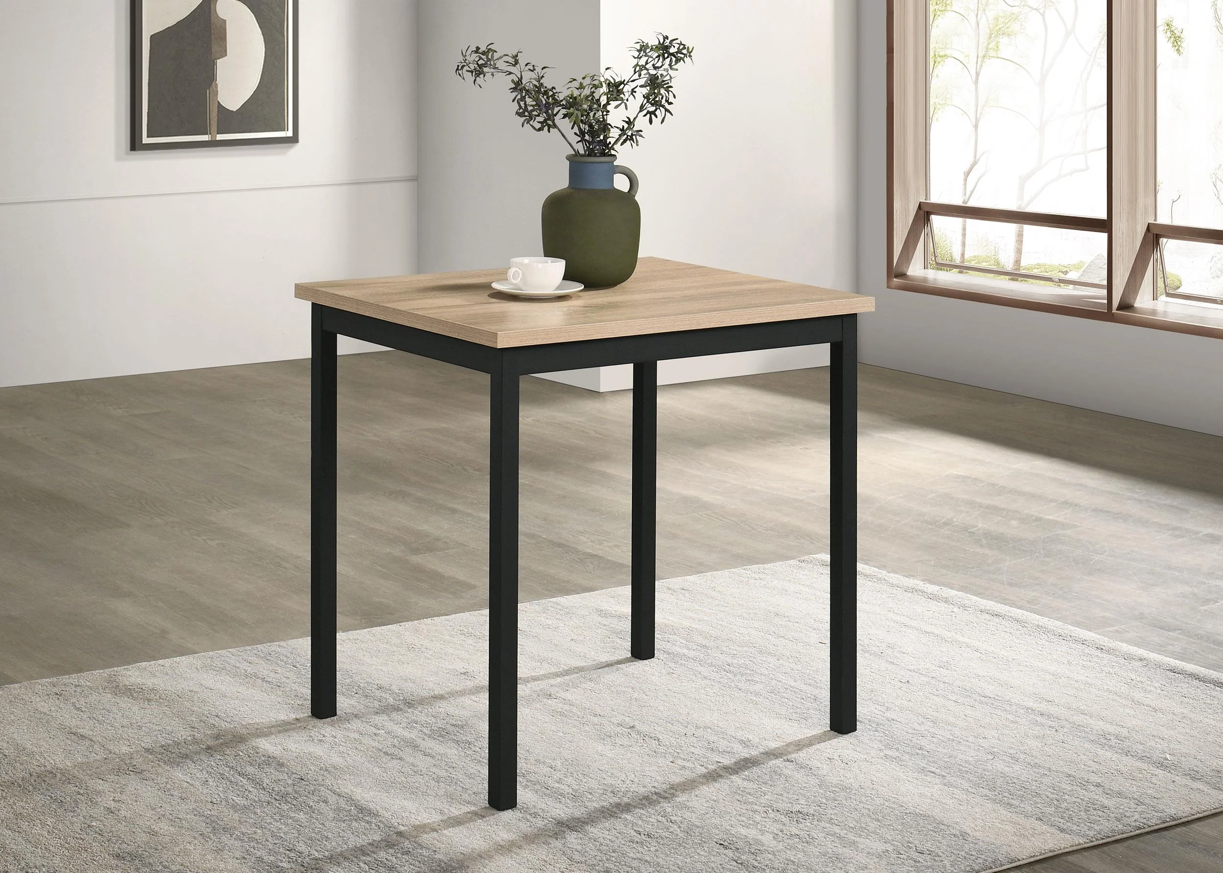 Garza Space Saving Rectangular Dining Table Greige Oak - Image 2