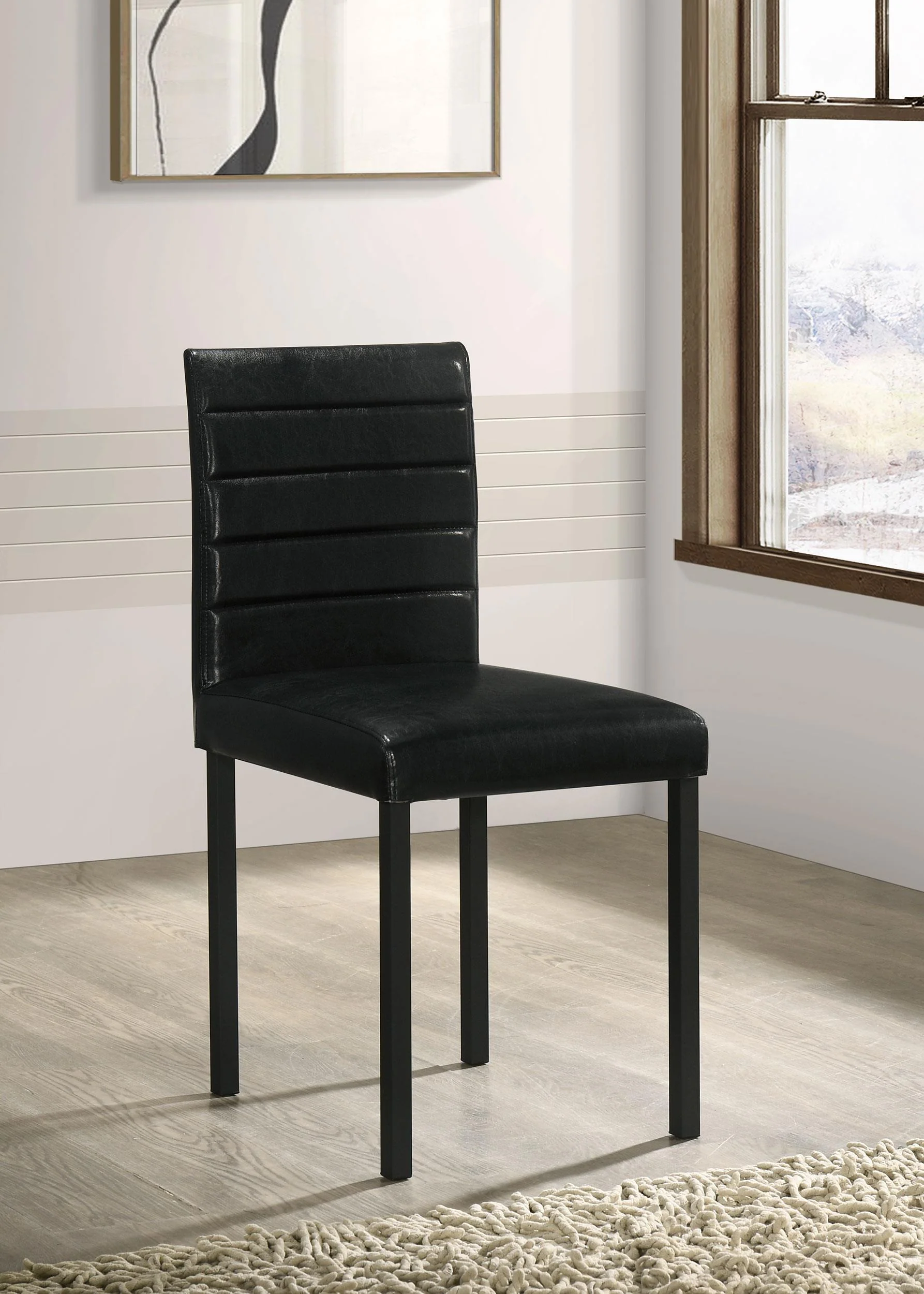 Garza Upholstered Dining Side Chair Black (Set of 4) - Image 2