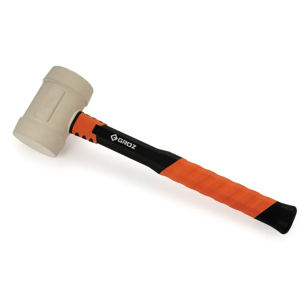 Rubber Mallet with Fiberglass Handle – White – 16 oz