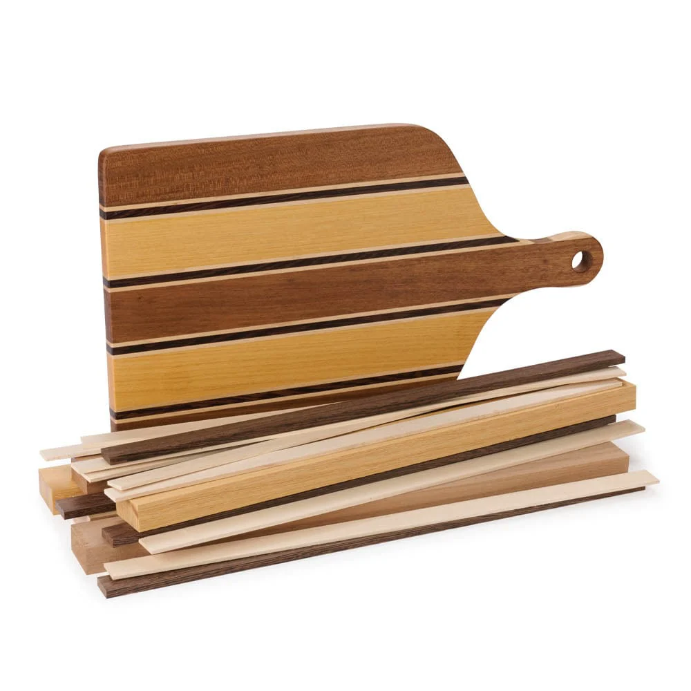 Road Runner Cutting Board Kit – 3/4″ x 9-1/2″ x 16″ – Canalete, Kimboto, Maple, & Wenge