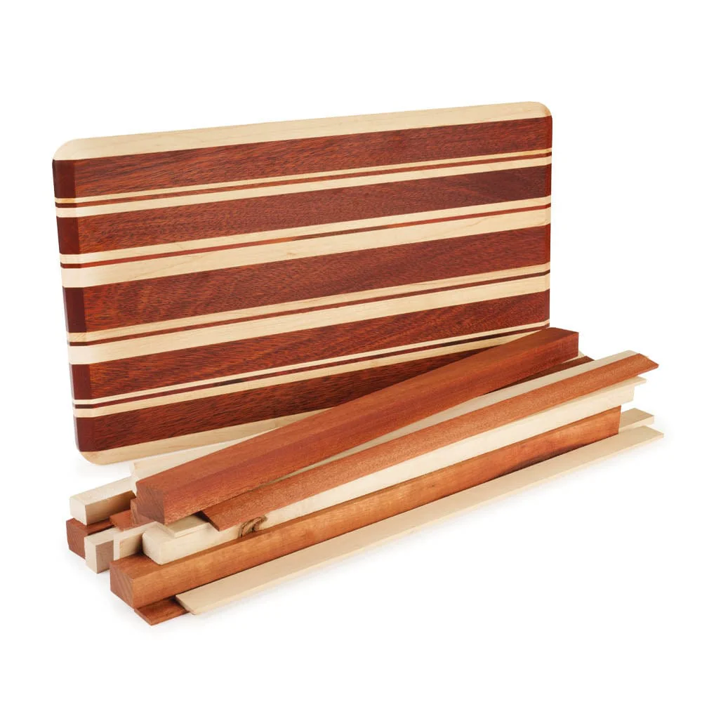 Candy Cane Cutting Board Kit - 3/4" x 9" x 16" - Bloodwood & Maple - Image 1