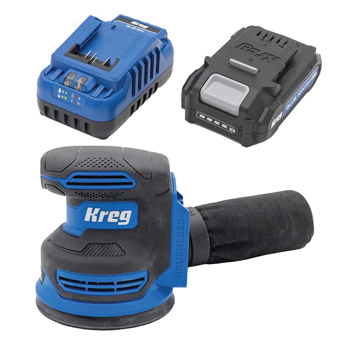 Ionic Drive 5″ RO Sander with 2AH Battery and Charger Kit