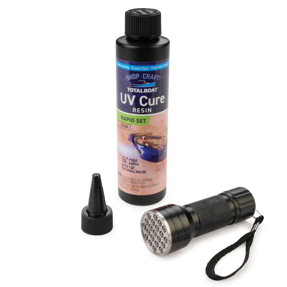 UV Cure Resin Kit with UV Flashlight – Clear – 7 oz