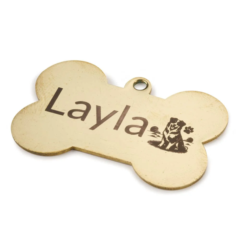Dog Bone Engraving Blank - Brass - 4 Piece - Image 2