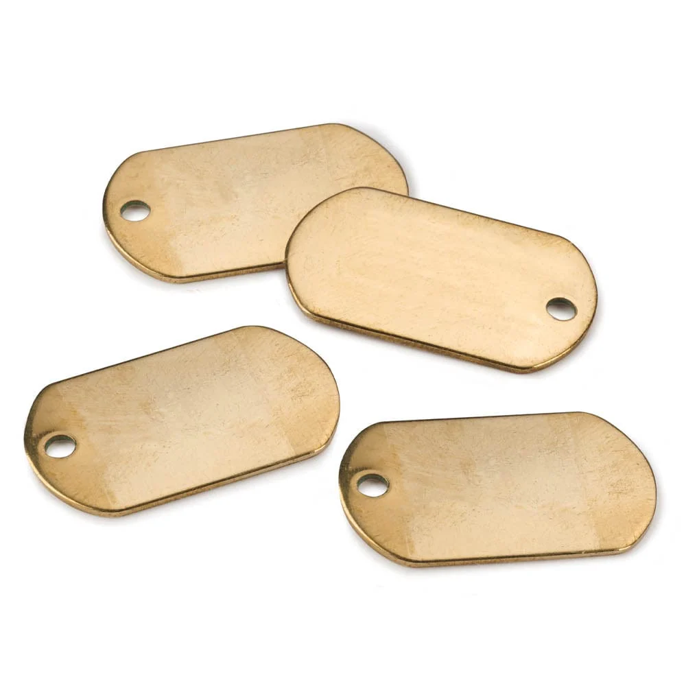 Dog Tag Engraving Blank – Brass – 4 Piece