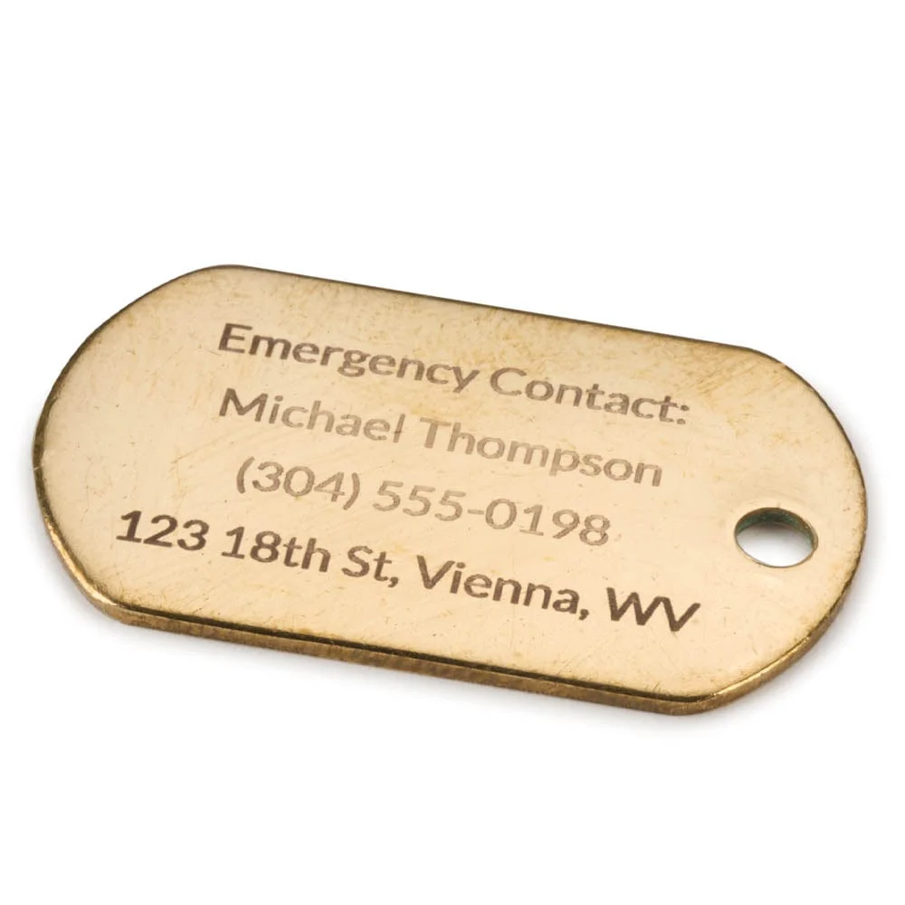 Dog Tag Engraving Blank - Brass - 4 Piece - Image 2