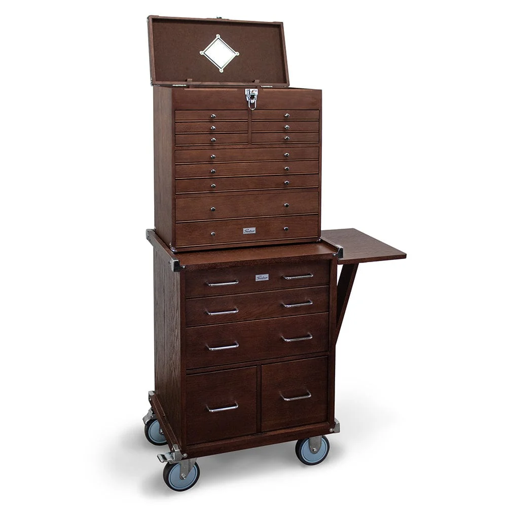 16-Drawer 2 Piece Hobby Roller Set - Dark Oak - Image 2