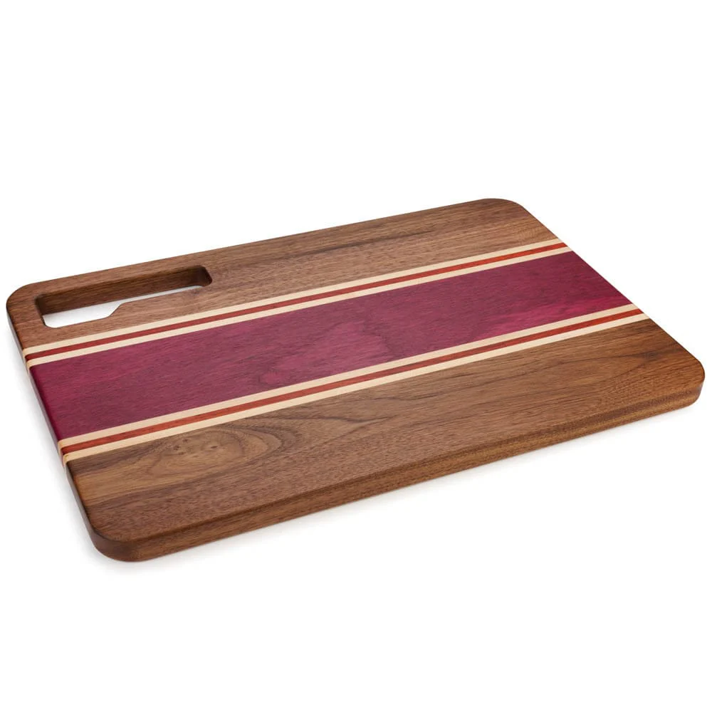 Rustic Roadhouse Cutting Board Kit – 3/4″ x 10-1/2″ x 16″ – Purpleheart, African Padauk, Walnut, Maple