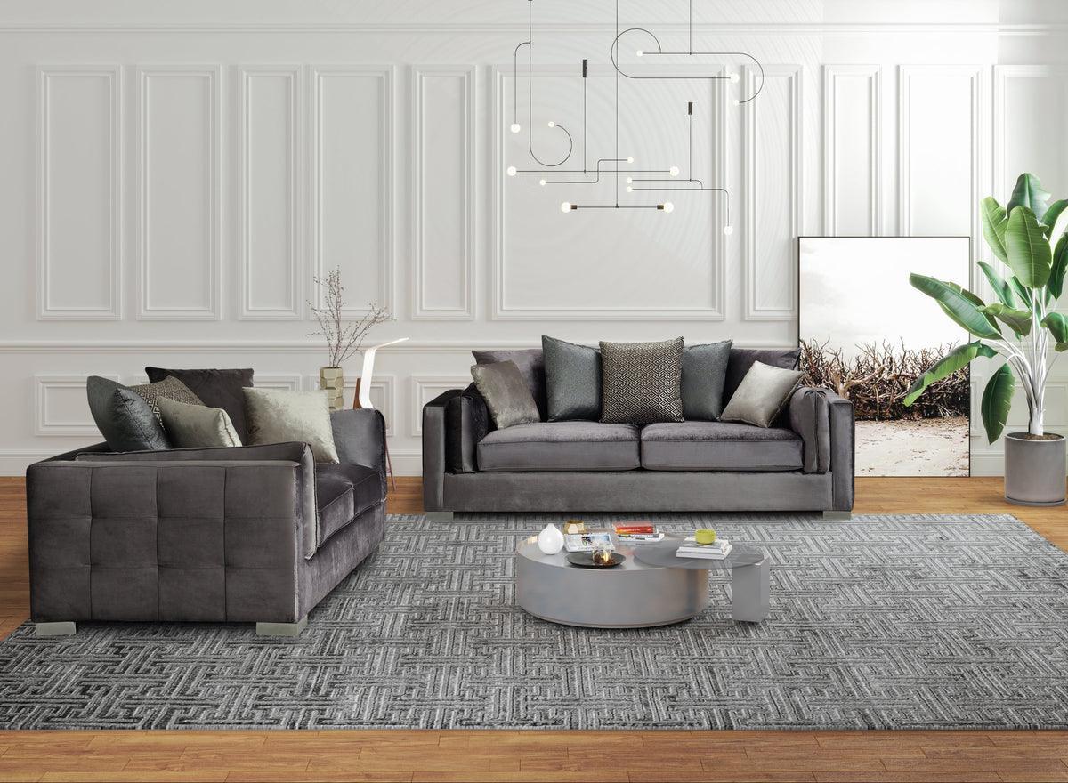 Skylar Gray Velvet Sofa & Loveseat - Image 2