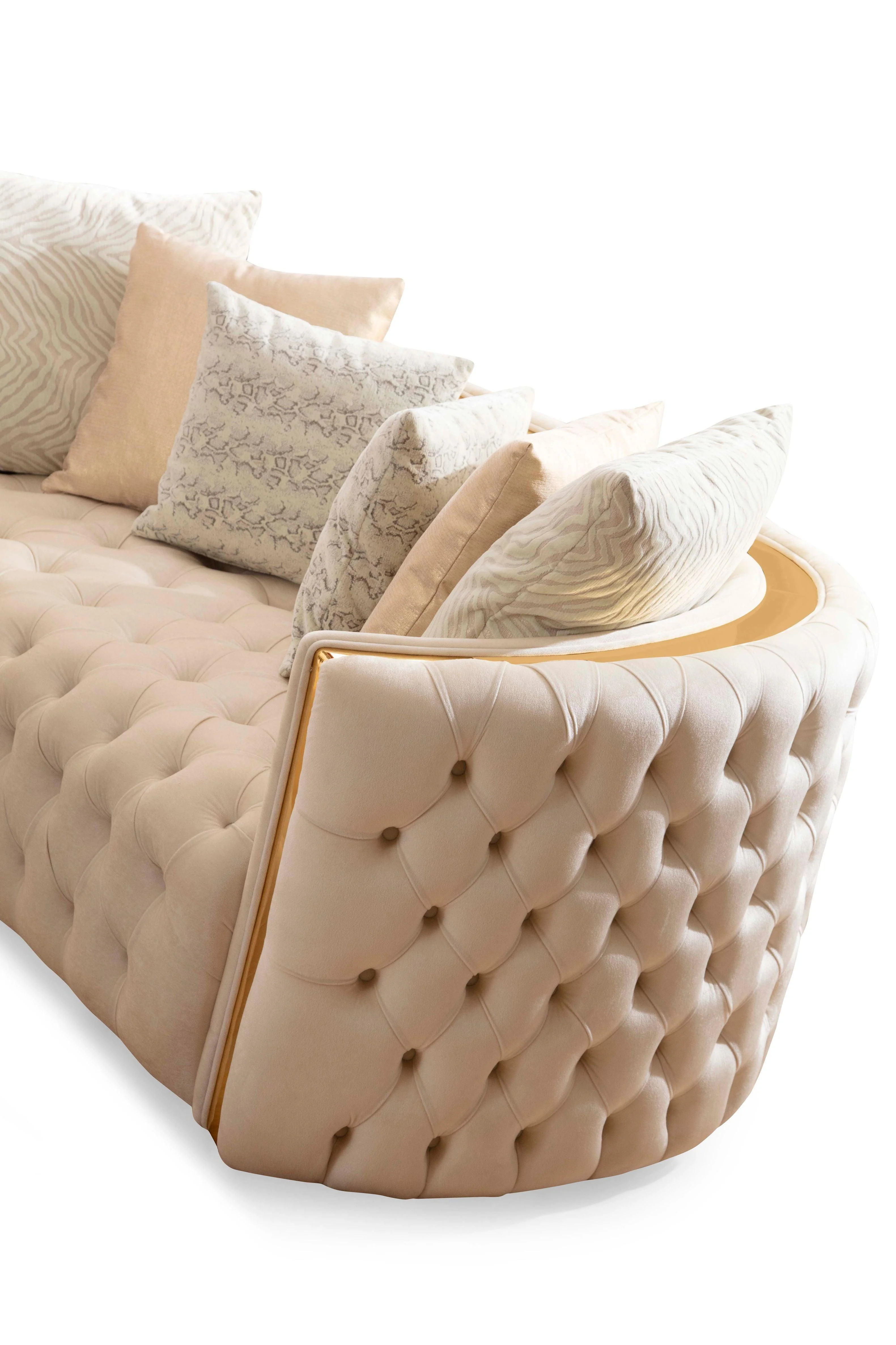 Sofia Ivory Velvet Sofa & Loveseat - Image 2