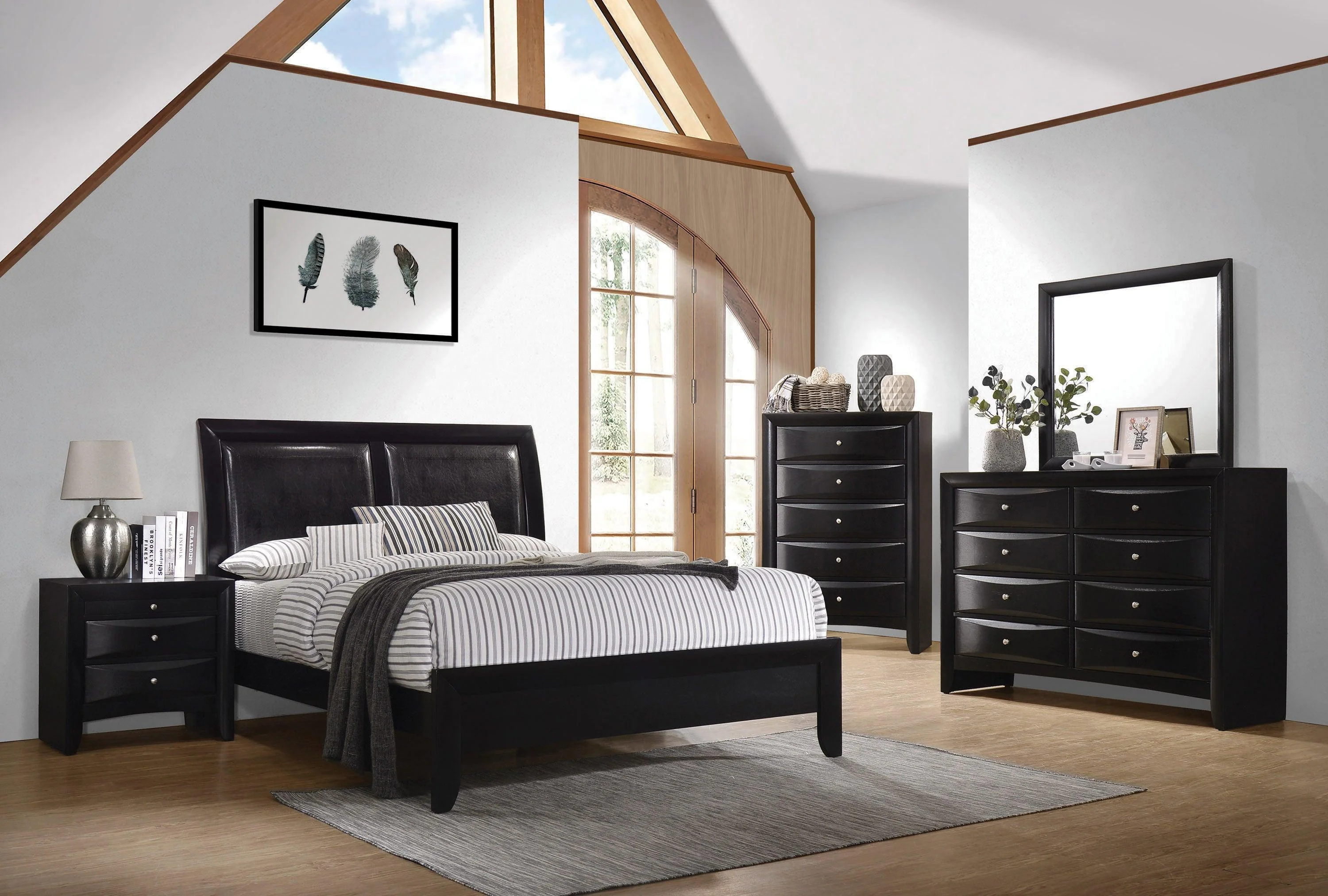 Briana Rectangular 5 Drawer Chest Black - Image 3