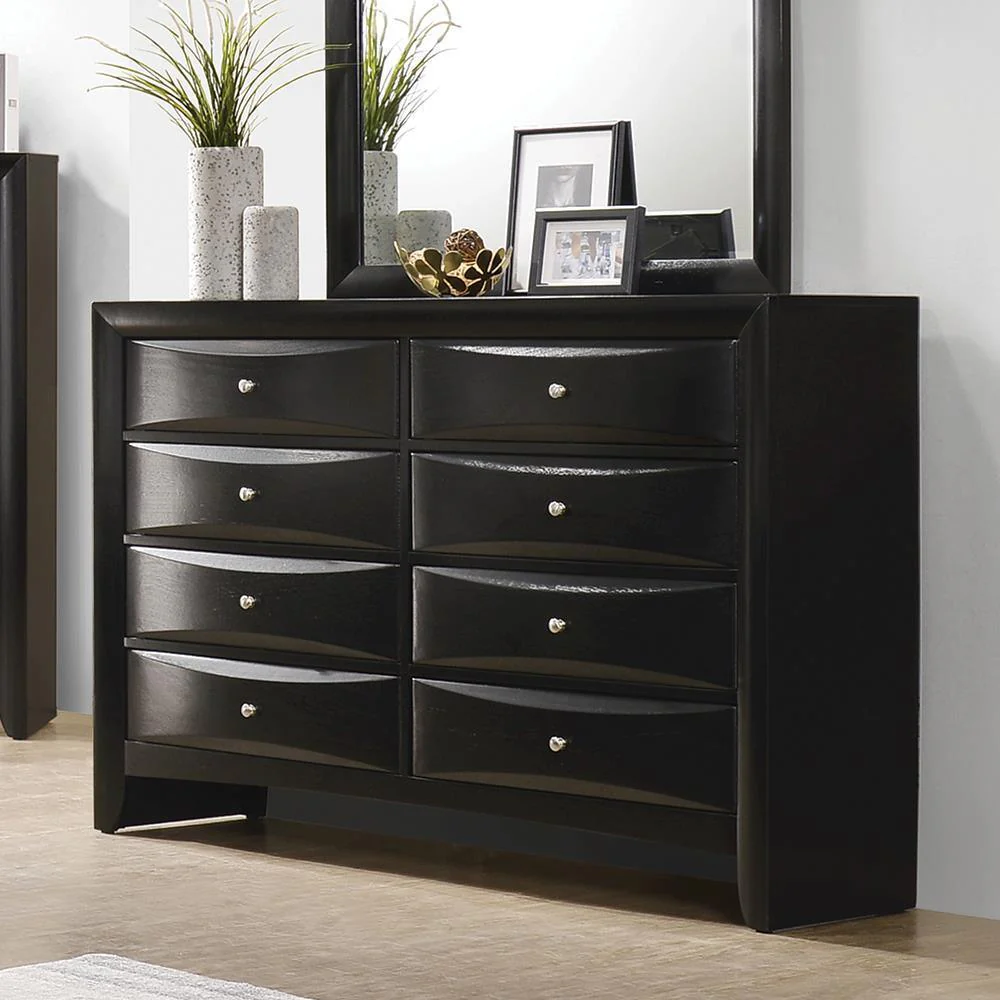 Briana Rectangular 8 Drawer Dresser Black - Image 1