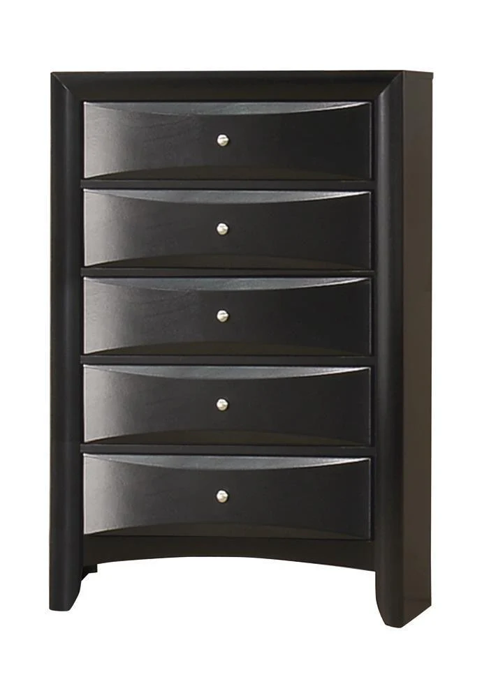 Briana Rectangular 5 Drawer Chest Black - Image 2