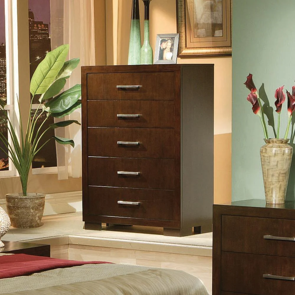 Jessica 5 Drawer Chest Cappuccino - Image 1