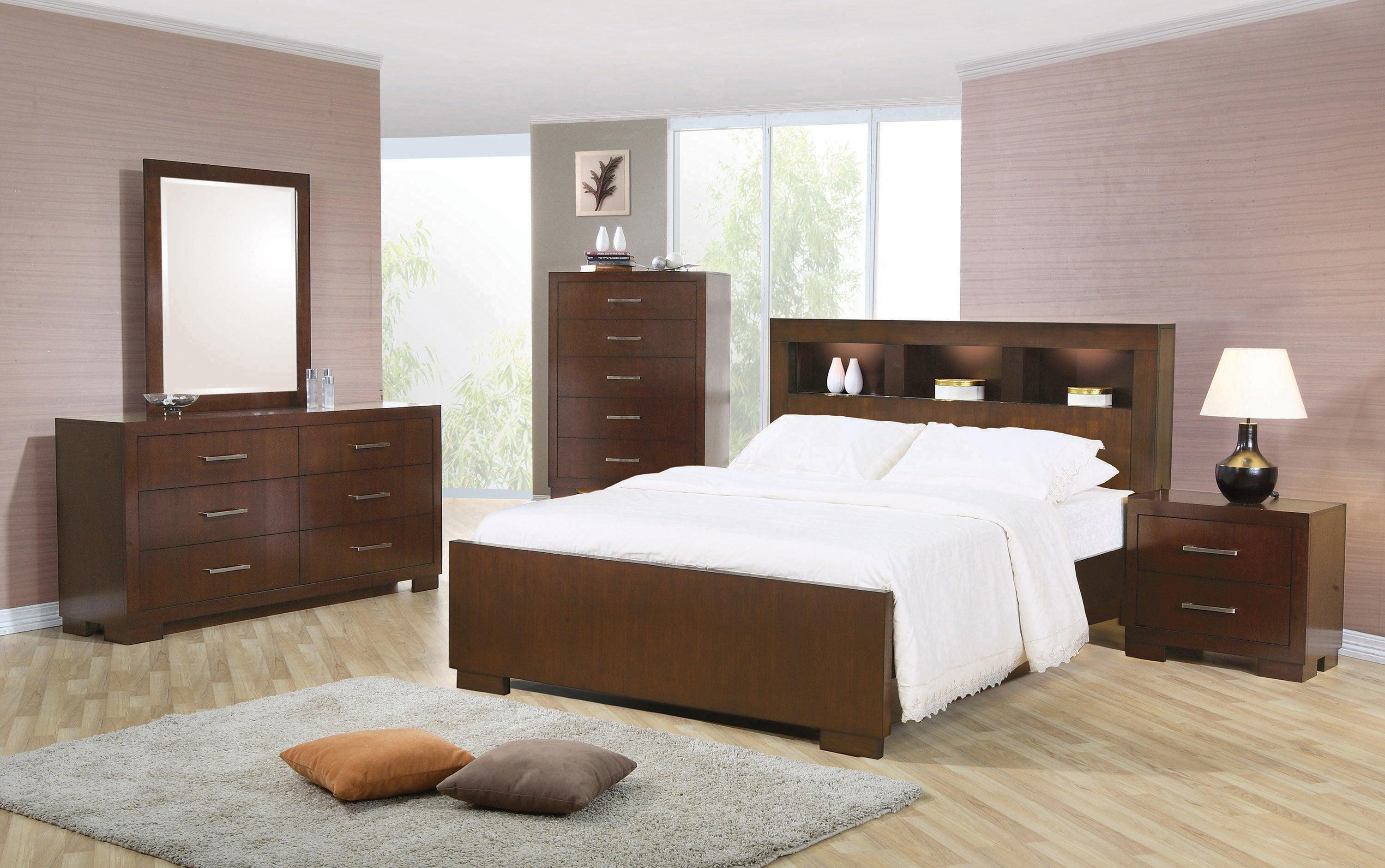 Jessica Queen Bed With Storage Headboard Cappuccino - Image 2