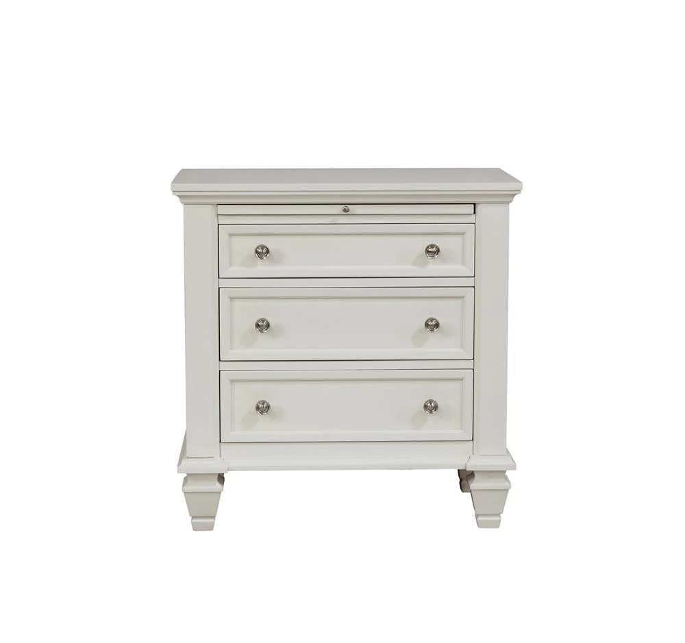 Sandy Beach 3 Drawer Nightstand White - Image 2